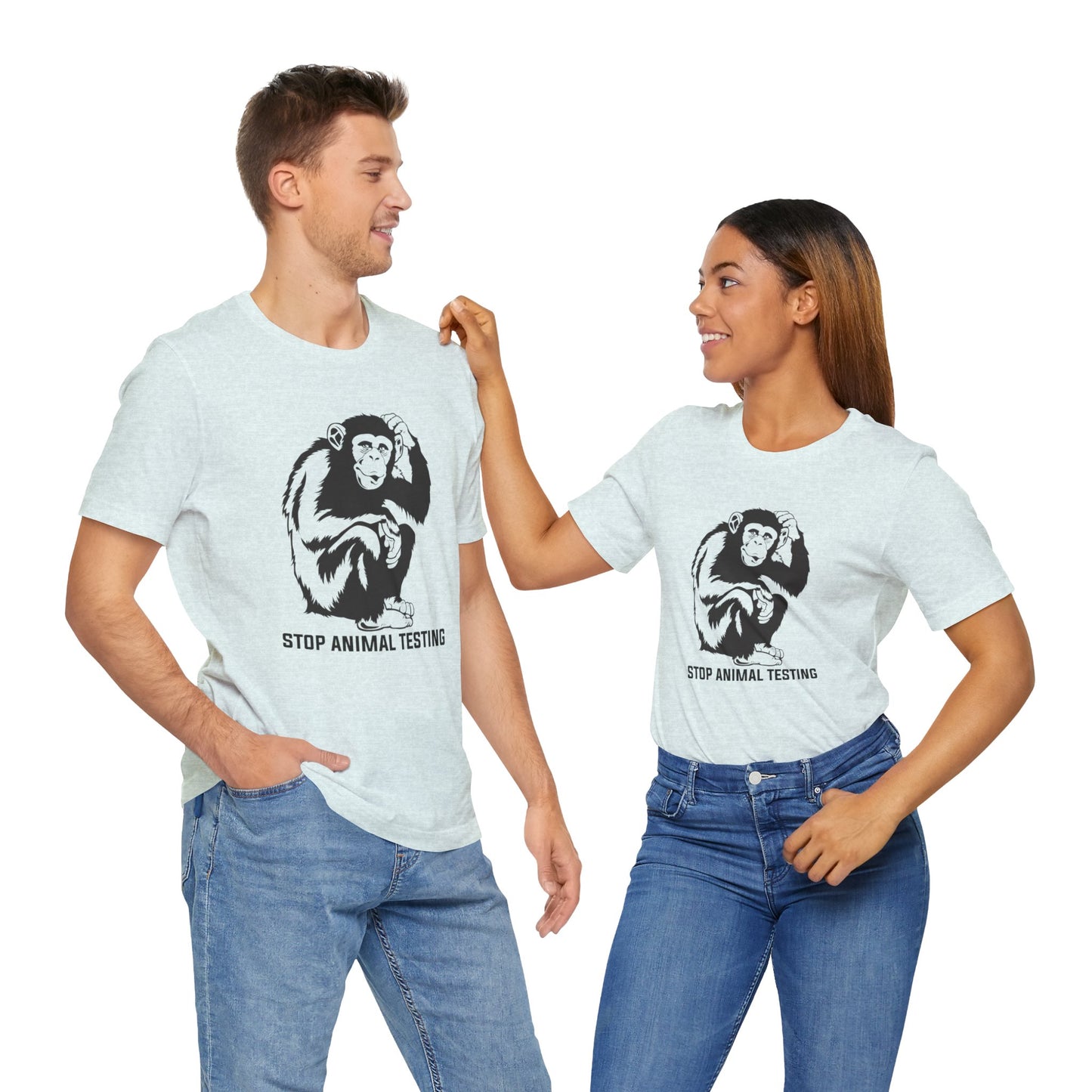 Vegan: Stop Animal Testing - Unisex Jersey Short Sleeve Tee