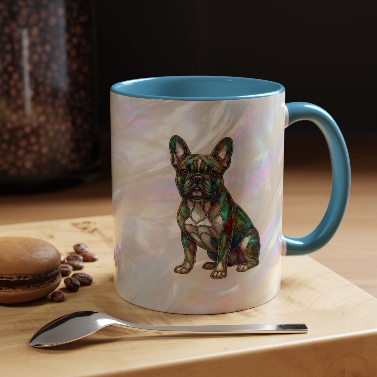 French Bulldog Accent Coffee Mug -Stained Glass Style (11/15oz) - 14632