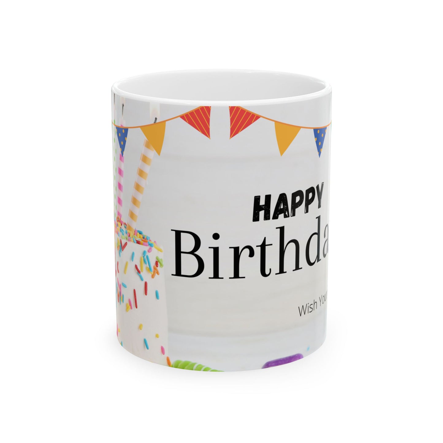 Happy Birthday Ceramic Mug - Celebrate with Style, Gift Mug, Party Favor, Coffee Cup, Personalizable Gift - 13953