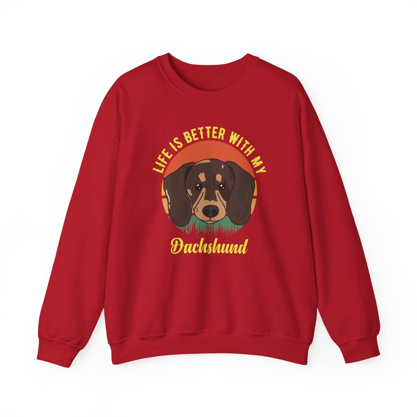 Life is Better With My Dachshund - Unisex Heavy Blend™ Crewneck Sweatshirt