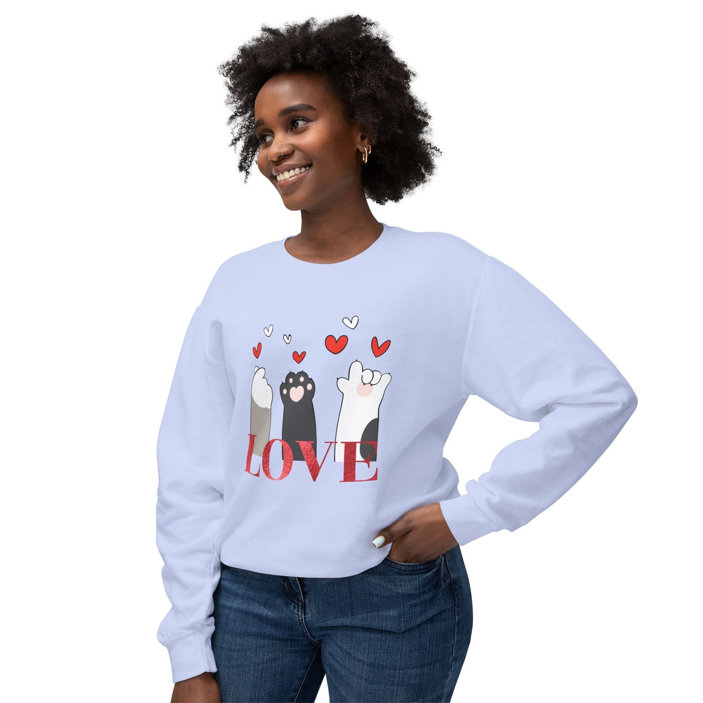 Pet's Paws, Love - Unisex Lightweight Crewneck Sweatshirt - 11477