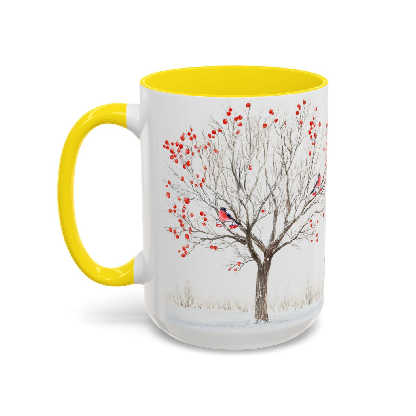 Winter Tree, Snowman & Puppy - Accent Coffee Mug (11, 15oz) - 10406