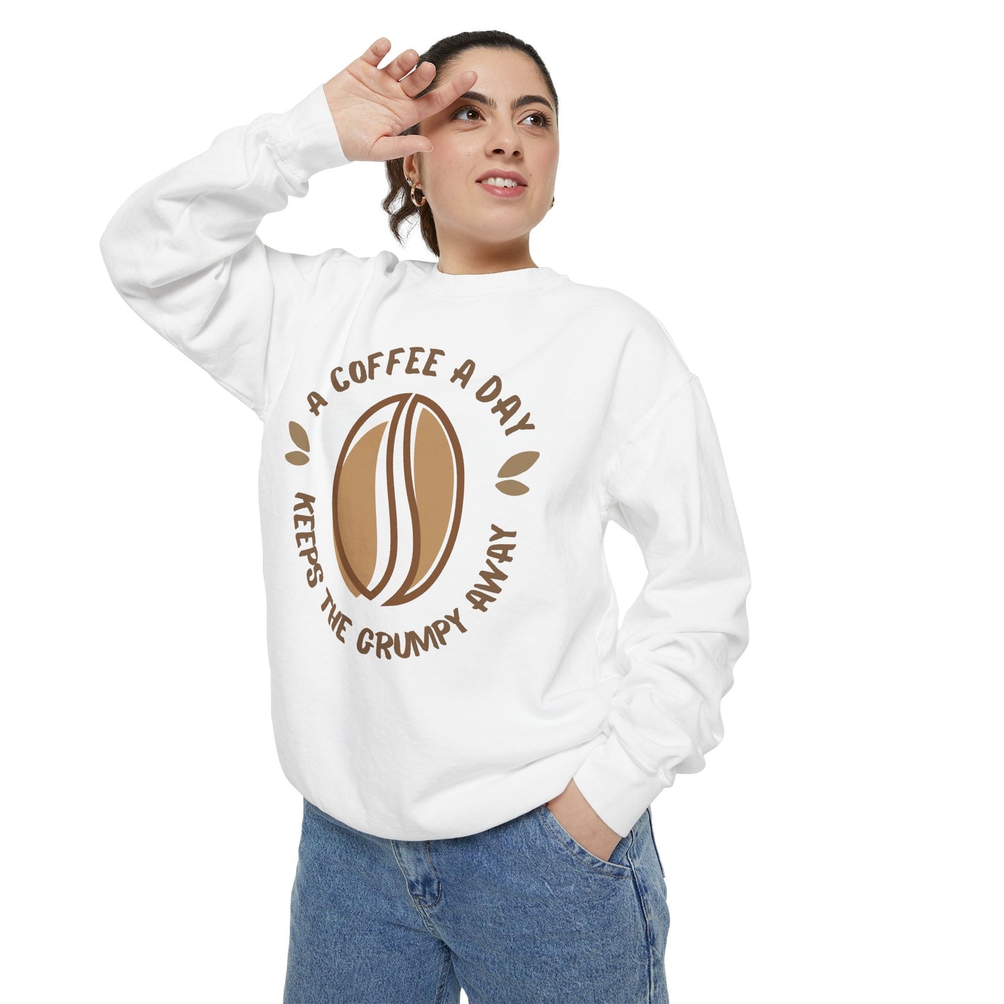 Coffee Day, Keeps The Grumpy Away - Unisex Garment-Dyed Sweatshirt - 11326
