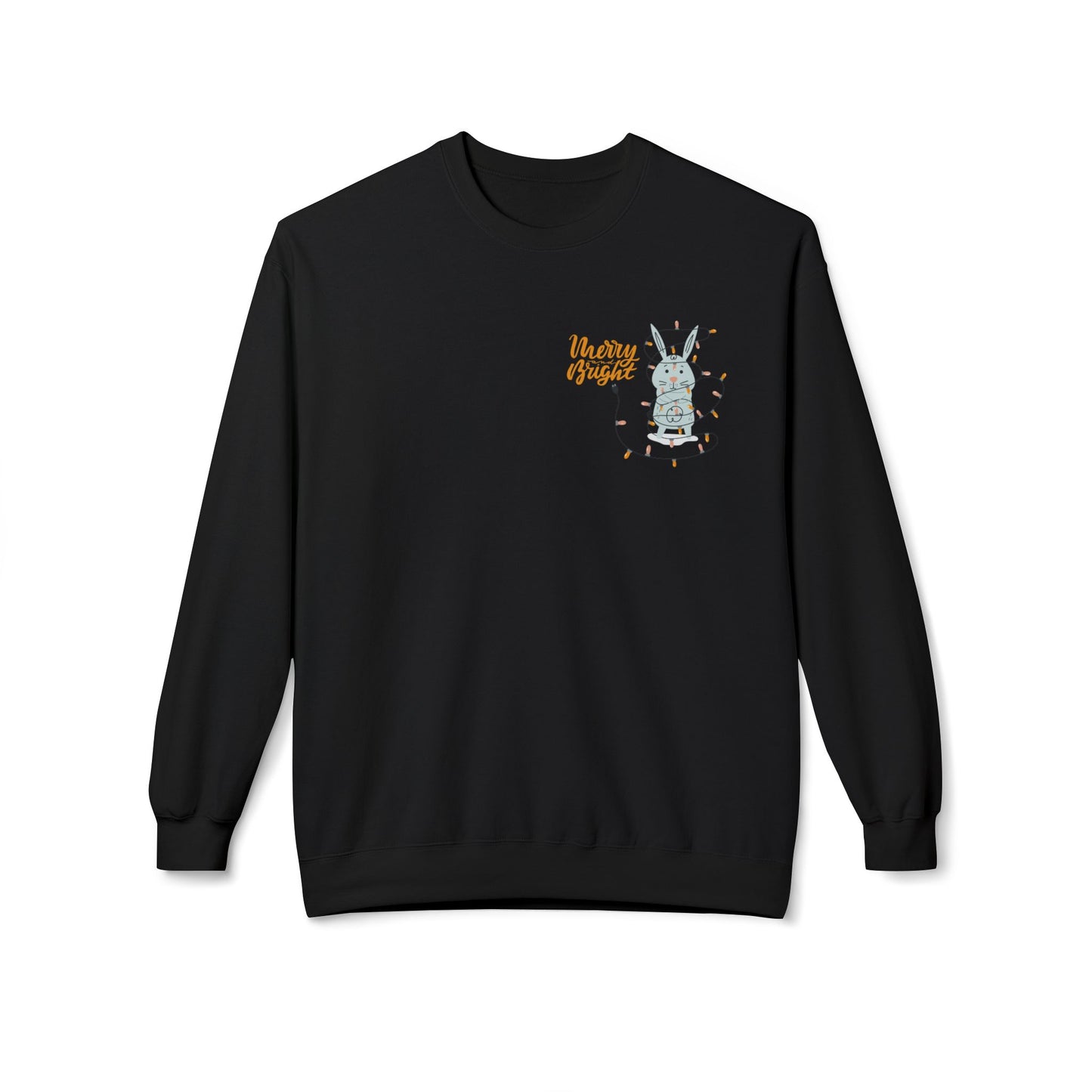 Rabbit with Christmas Light - Unisex Midweight Softstyle Fleece Crewneck Sweatshirt - 10492