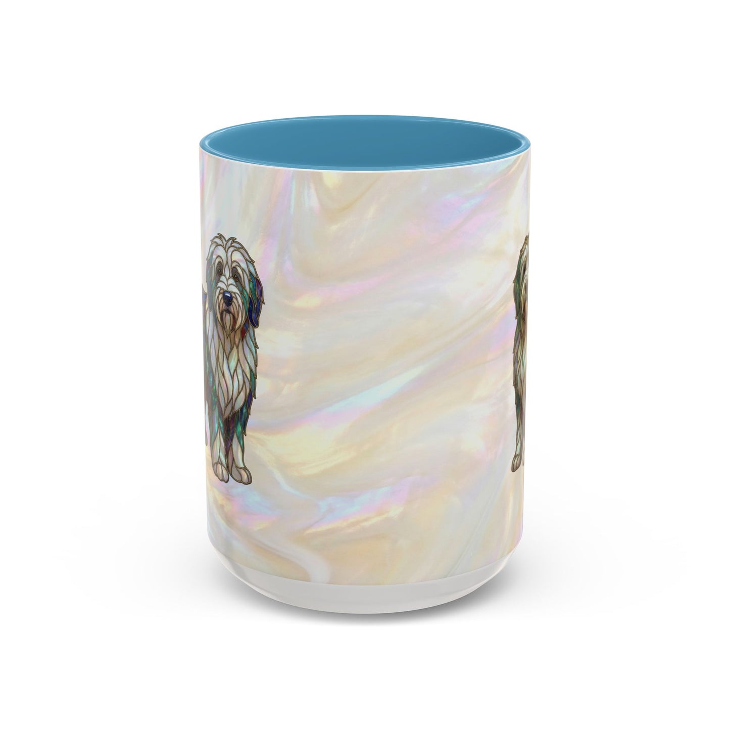 English Sheepdog Accent Coffee Mug -Stained Glass Style (11/15oz) - 14631