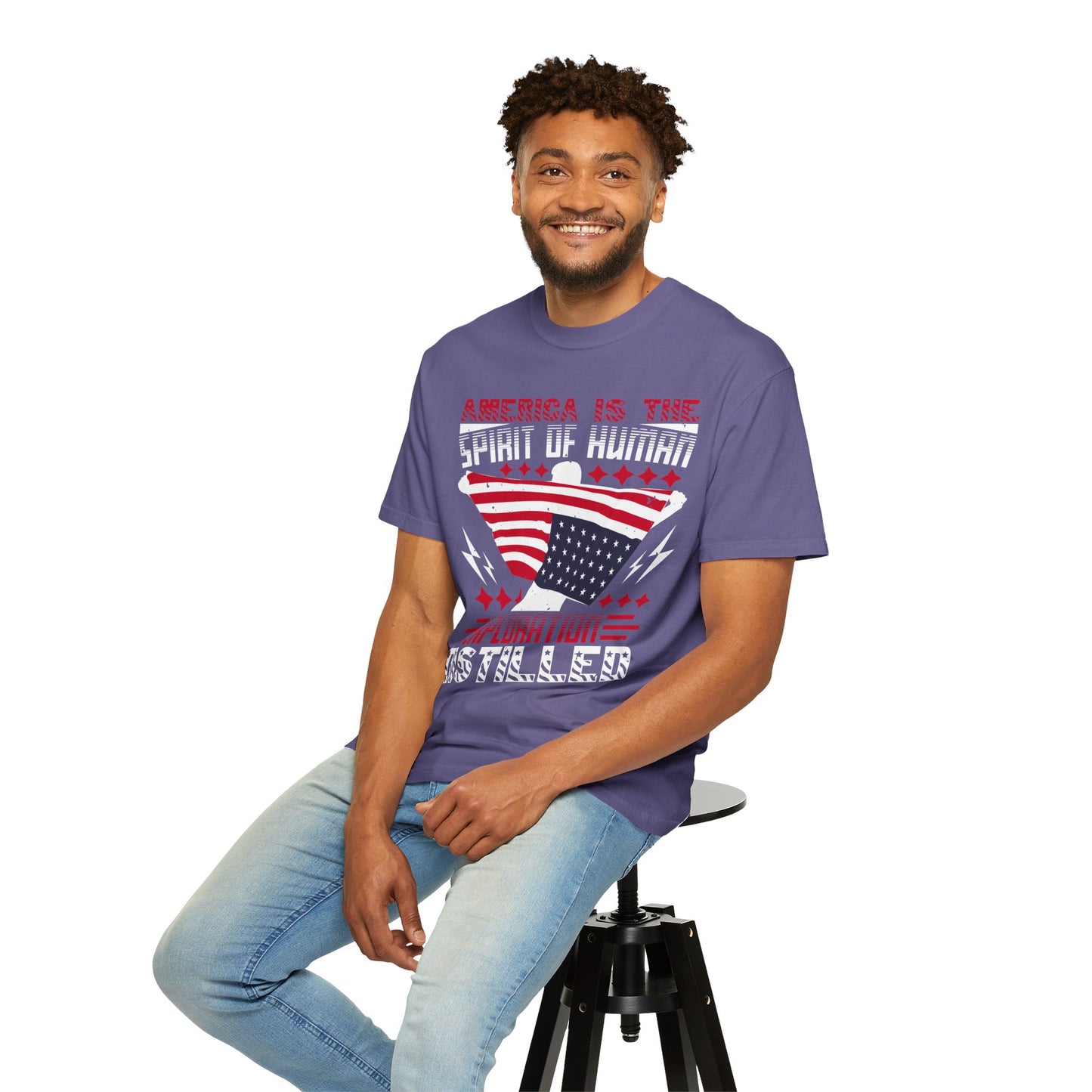 Patriotic Unisex T-Shirt - Spirit of Human Exploration, Independence Day Gift, July 4th Celebration Wear, American Pride Tee - 13792