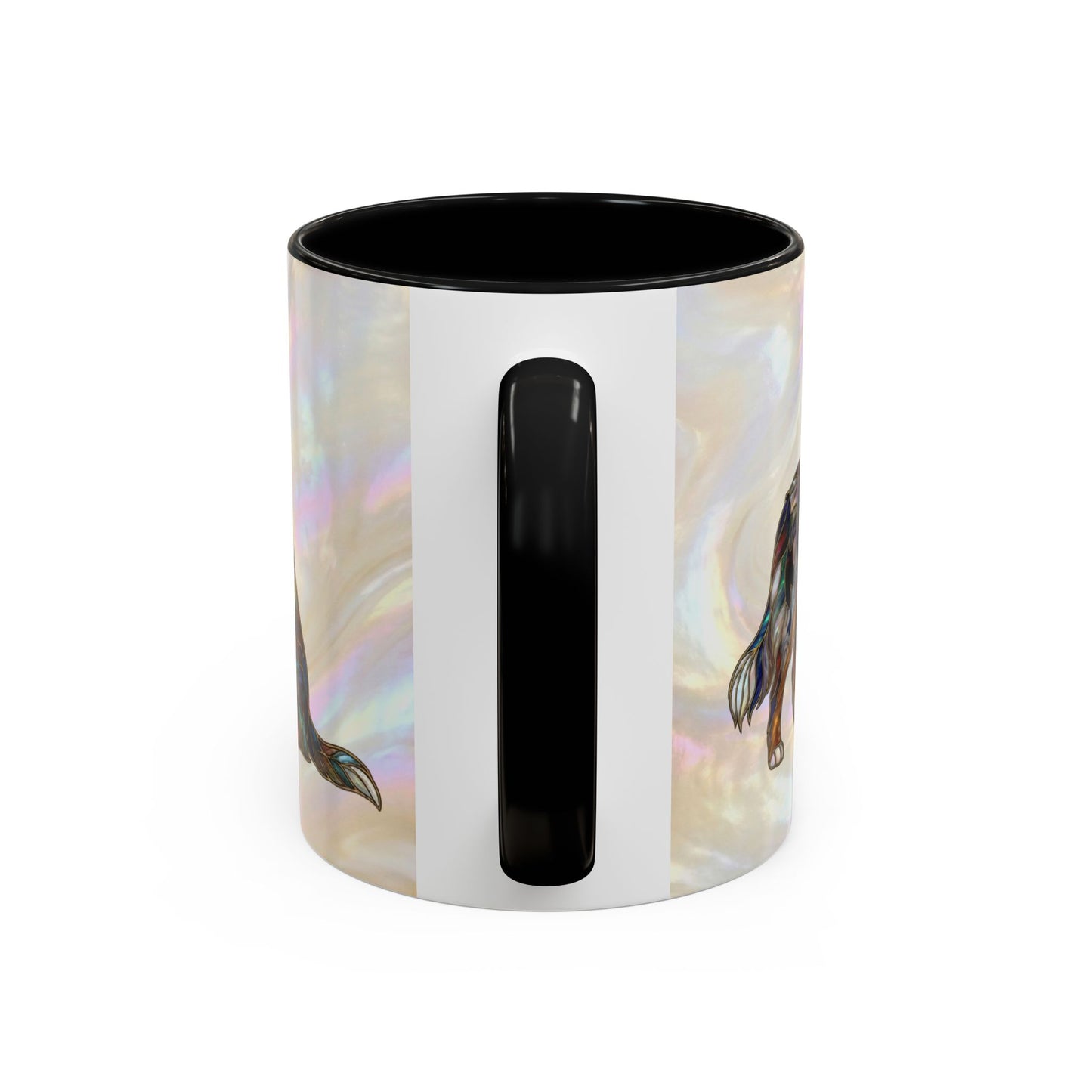 Australian Shepherd Accent Coffee Mug — Stained Glass Design (11/15oz) -14614