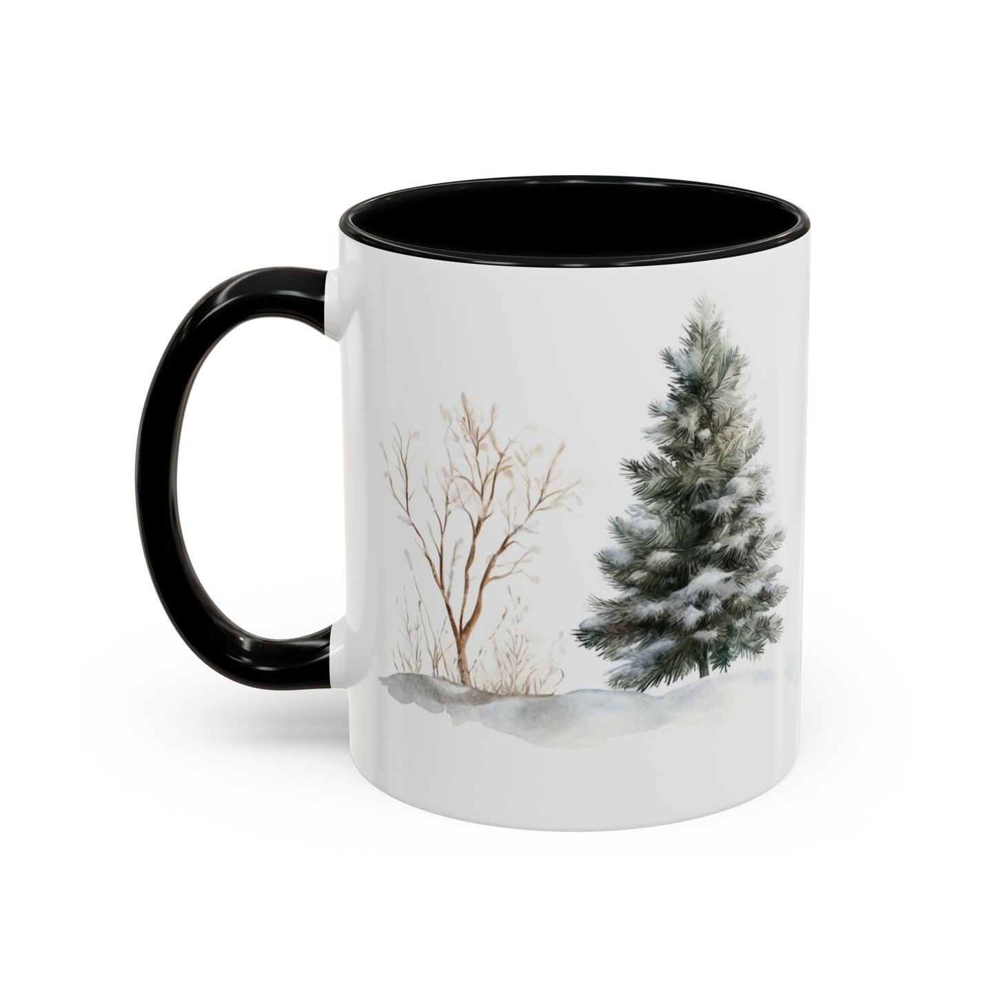 Winter Tree, Snowman & Puppy - Accent Coffee Mug (11, 15oz) - 10404