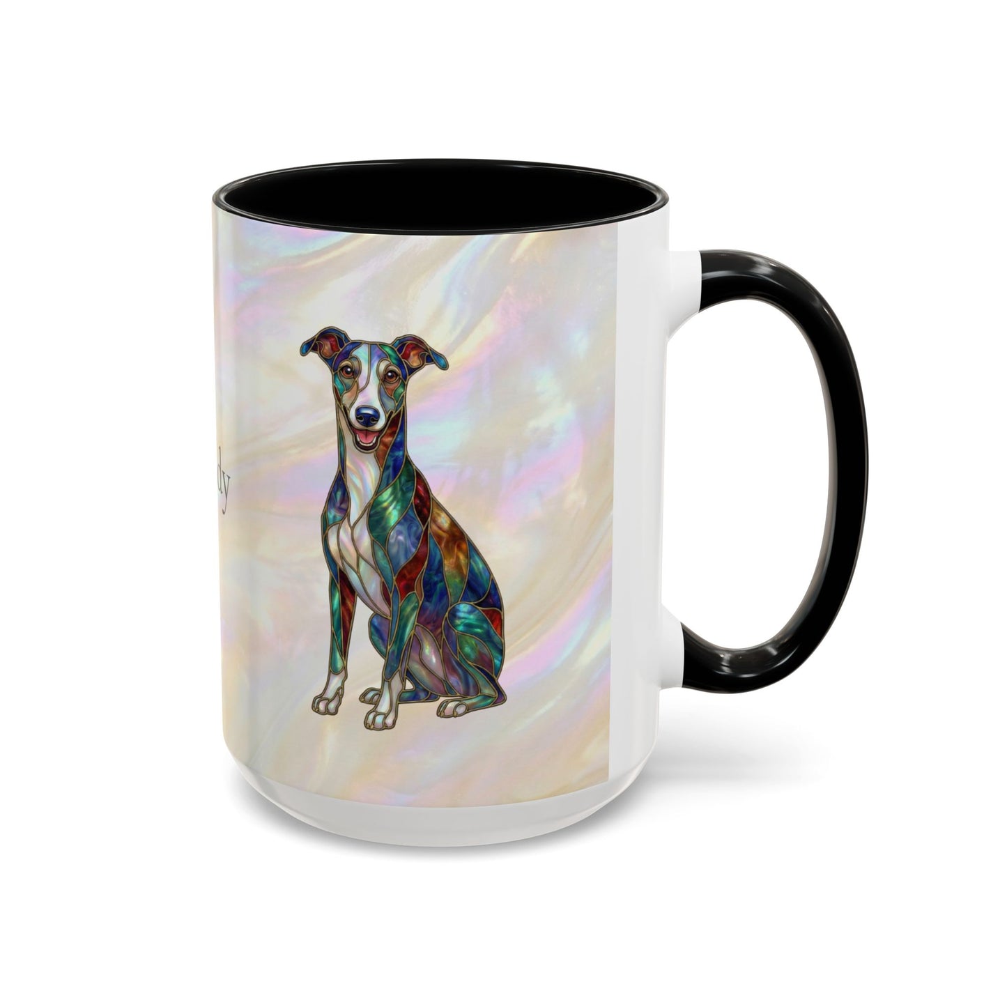 Whippet Accent Coffee Mug – Stained Glass Design 11/15oz - 14652