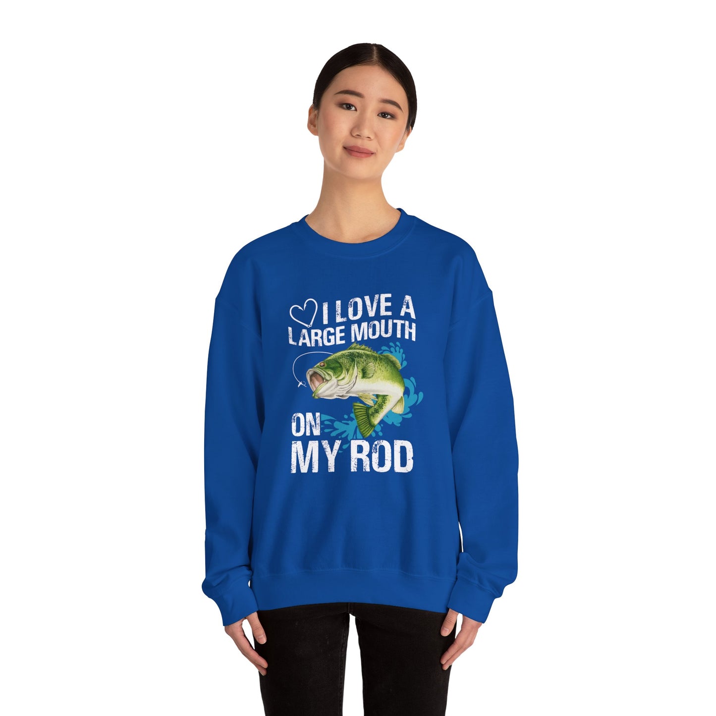 I Love A Large Mouth On My Rod - Unisex Heavy Blend™ Crewneck Sweatshirt