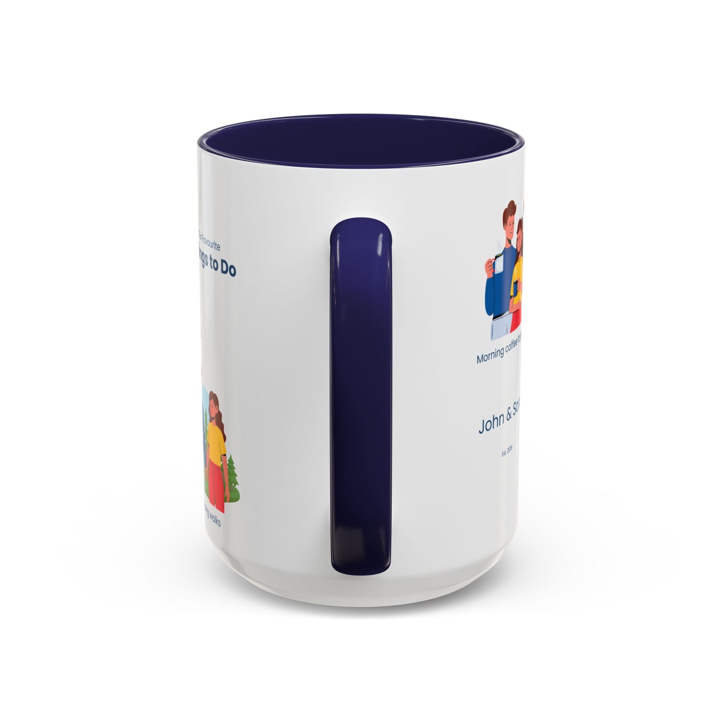 Our Favorite Things to Do Valentine’s Mug – Cozy Couples Illustrated Accent Coffee Mug - 14704