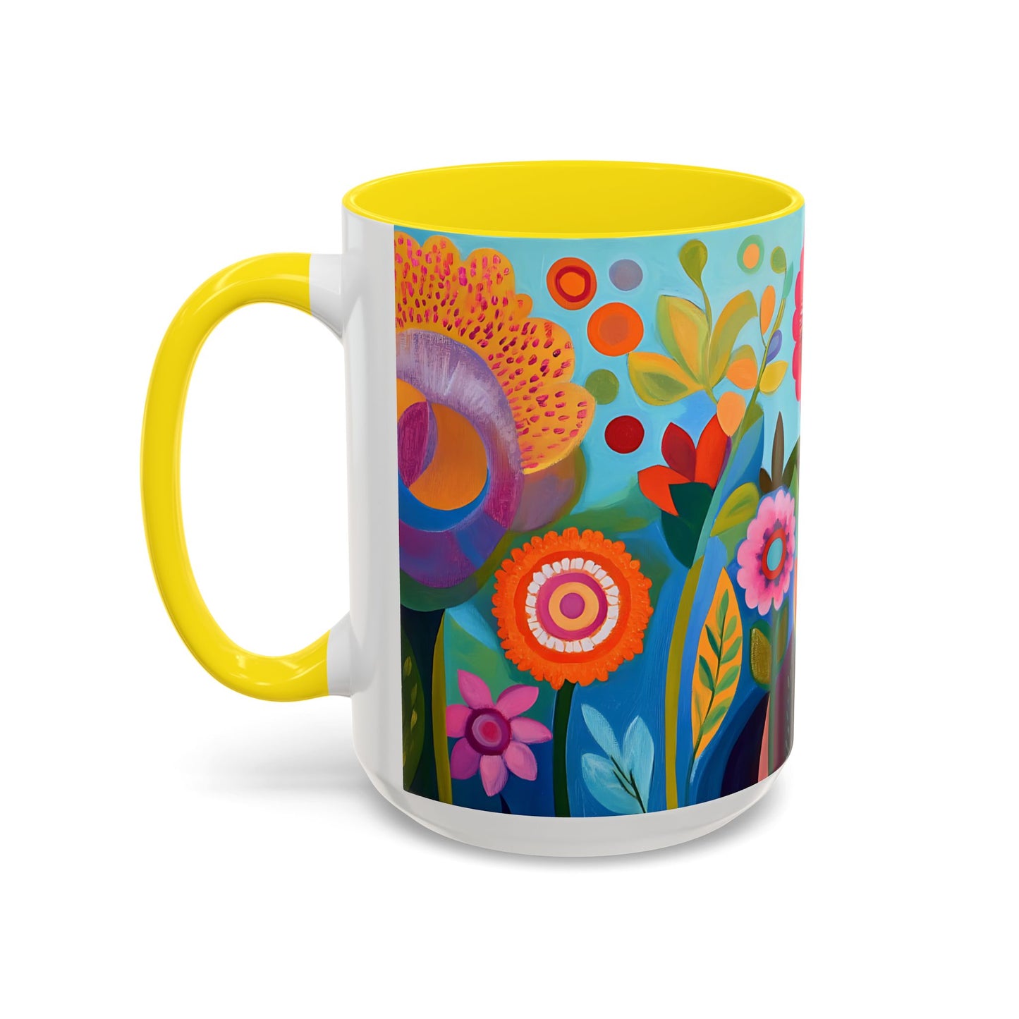 Vibrant Floral Accent Coffee Mug - Perfect for Nature Lovers and Gift Giving - 11914