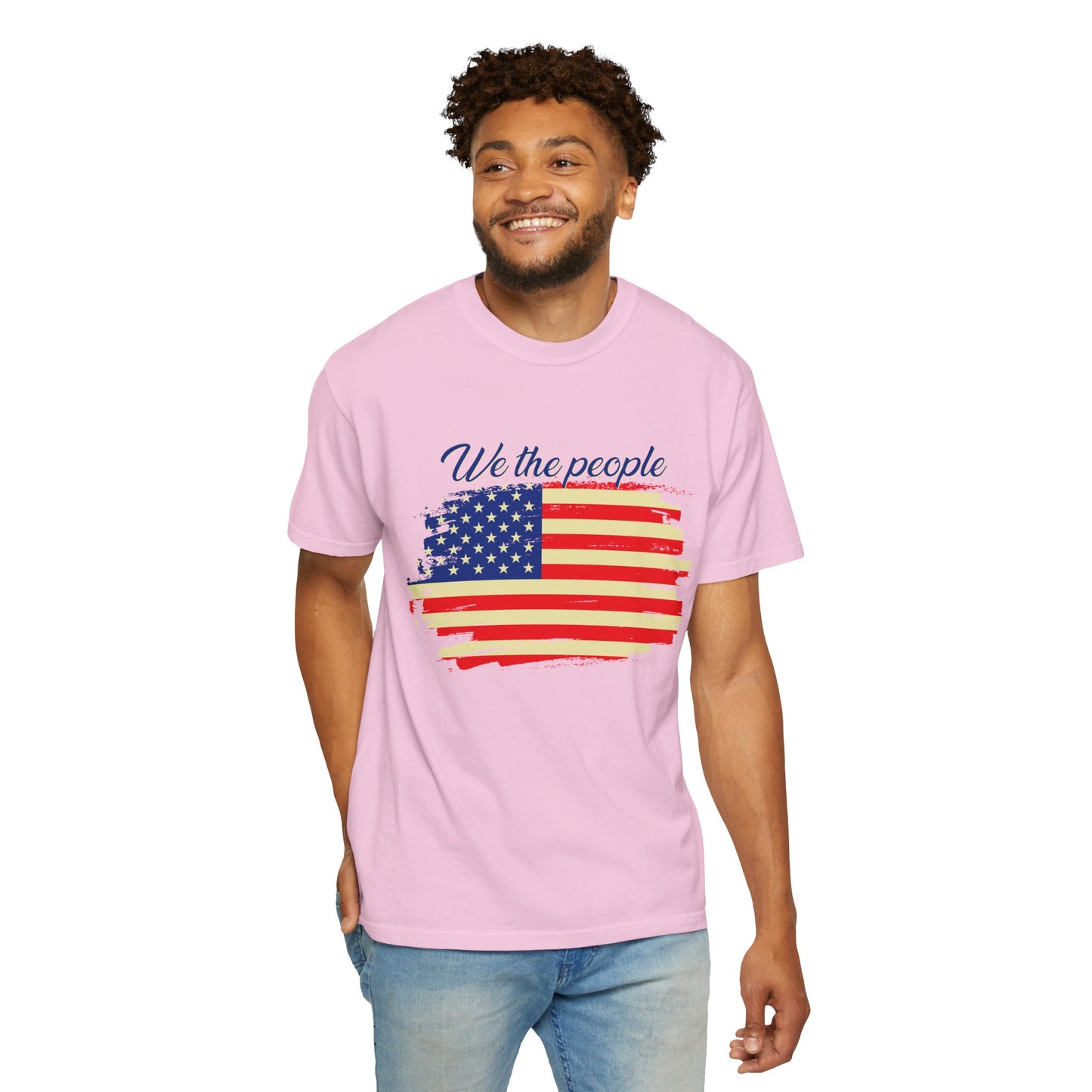 Patriotic Garment-Dyed T-Shirt - We the People, Independence Day Gift, Casual Wear, Constitution Day, Freedom Apparel - 13691