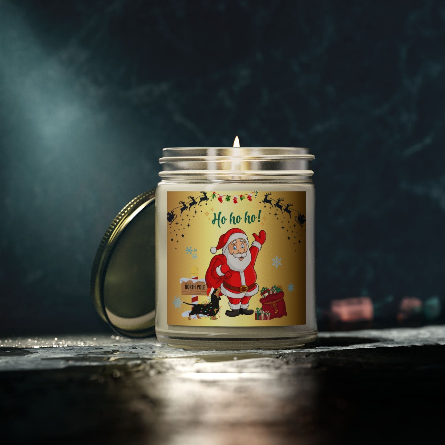 Santa - Scented Candles, Coconut Apricot Wax (4oz, 9oz)