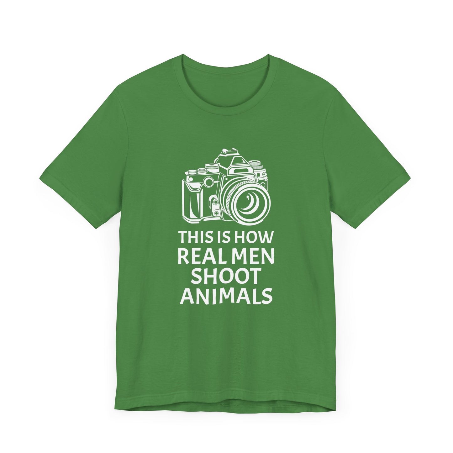 Vegan: This Is How Real Men Shoot Animals - Unisex Jersey Short Sleeve Tee