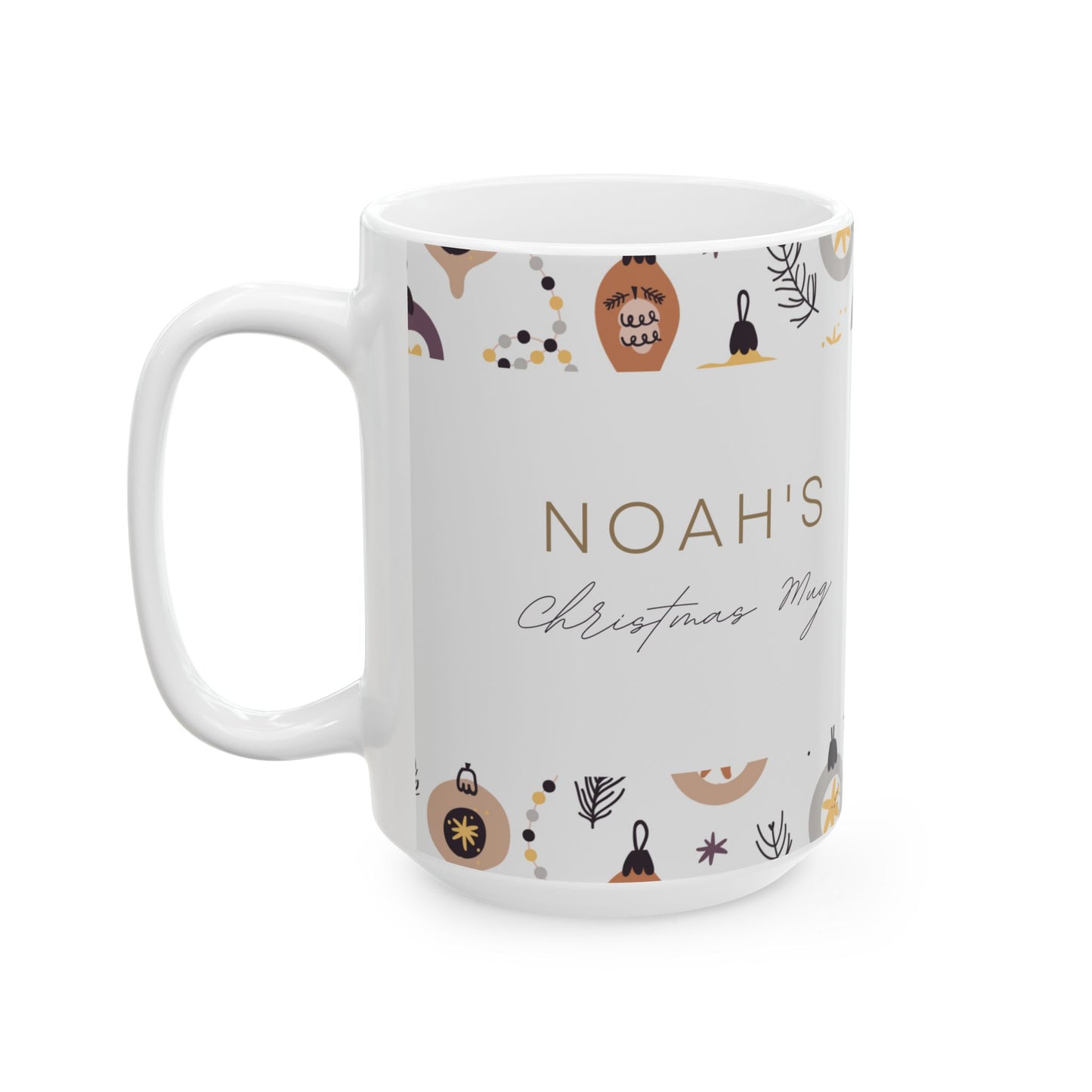 Noah's Christmas Mug, Photo & Name Customizable - Ceramic Mug, (11oz, 15oz) - 11061