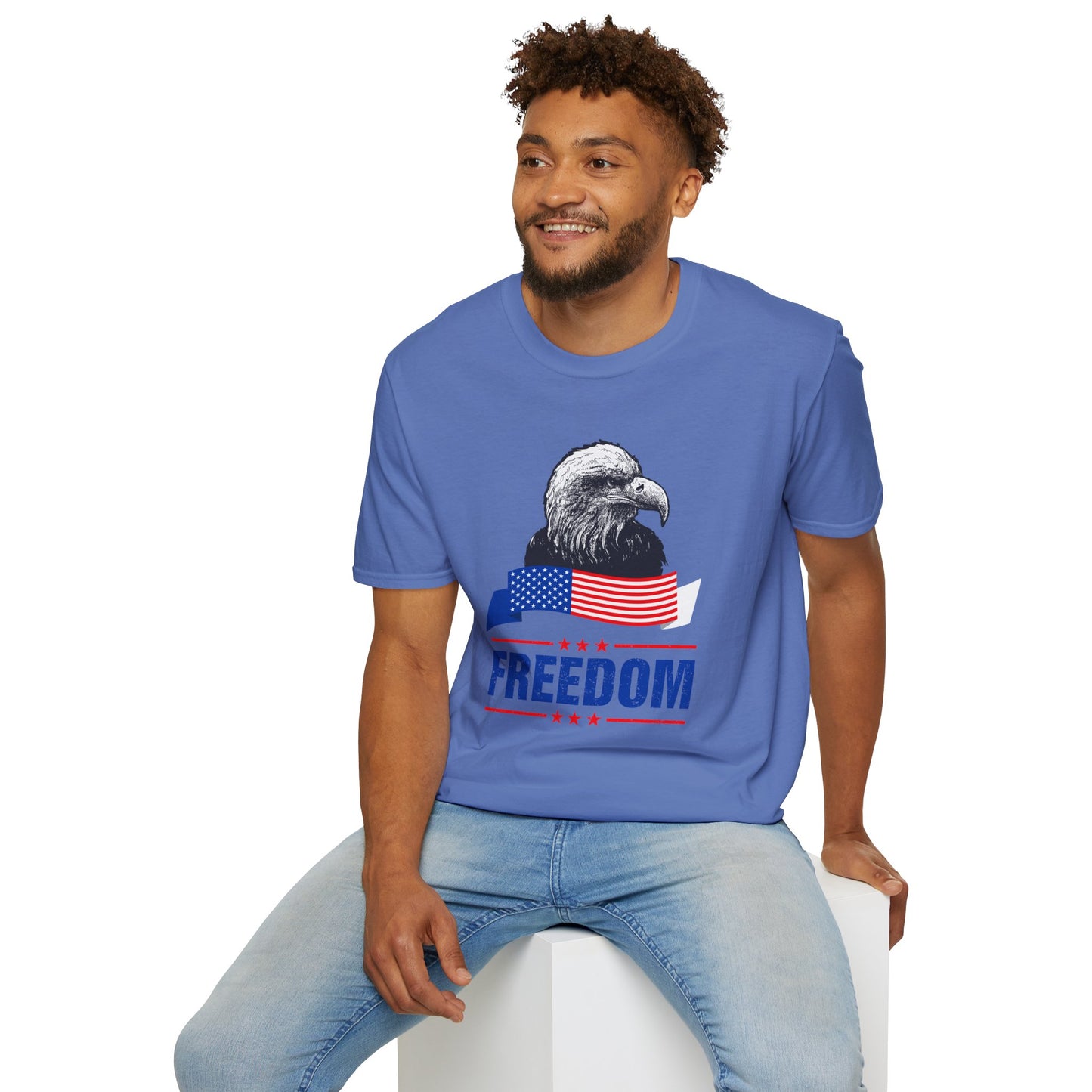 Eagle Freedom T-Shirt - Patriotic Tee for Independence Day, Memorial Day, Veteran's Day, Casual Wear, Gift for Freedom Lovers - 13738