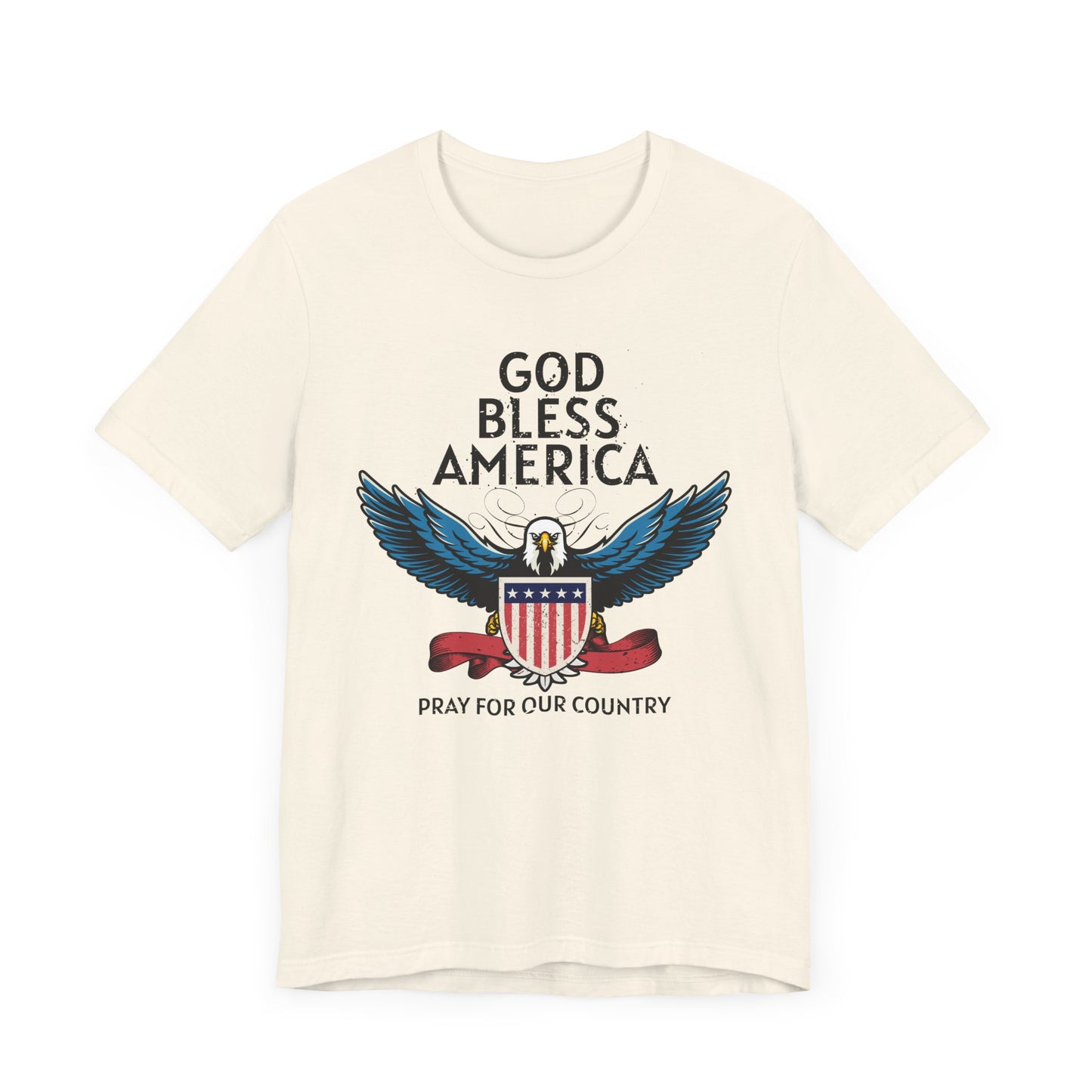 God Bless America Unisex Tee | Patriotic Shirt, American Eagle Design, Casual Wear, Independence Day, Gifts for Veterans - 13786
