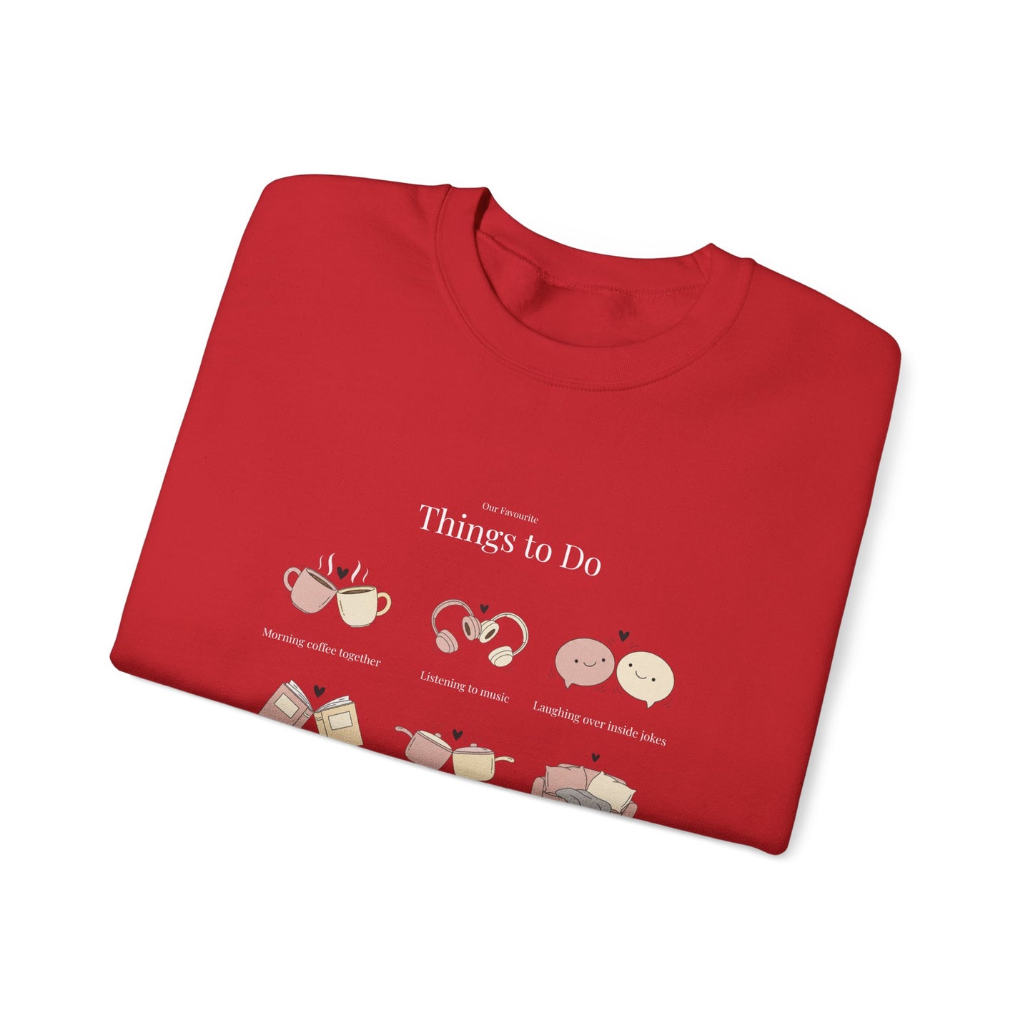 Our Favourite Things to Do Together – Personalised Illustration Crewneck Sweatshirt | Valentine’s Gift - 14726