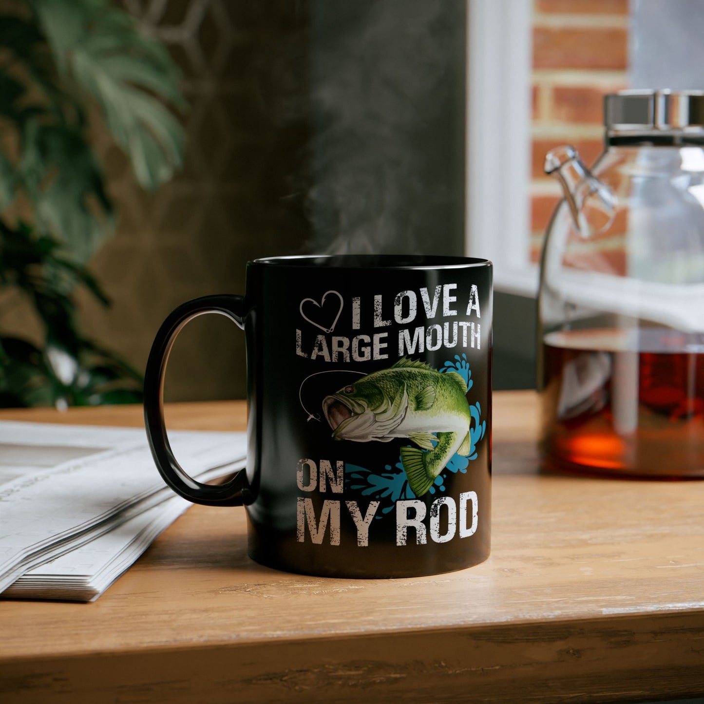 I Love A Large Mouth On My Rod - Black Mug (11oz, 15oz) - 14094