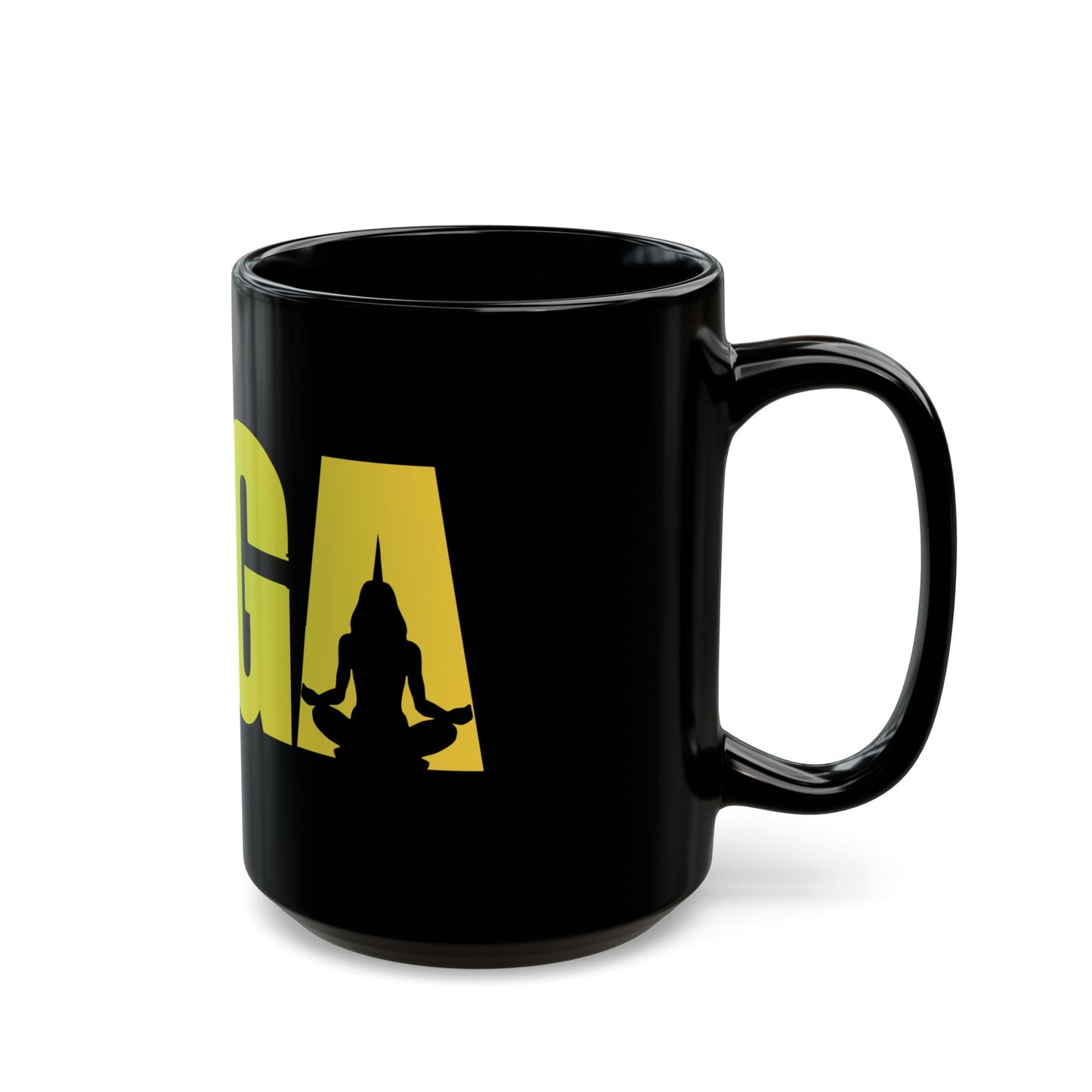Yoga Inspiration Mug, Motivational Coffee Cup, Yoga Gifts for Yogis, Black Yoga Mug - 13154