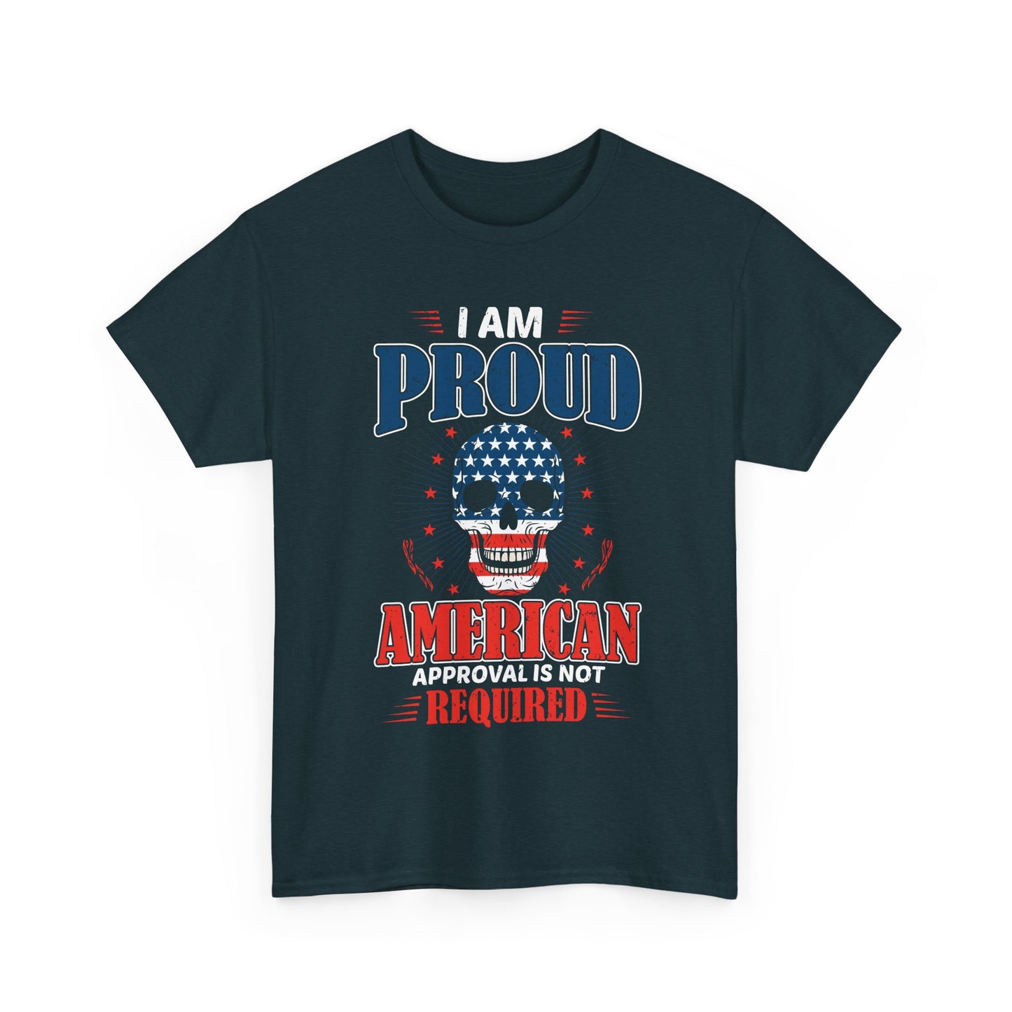 "I'm a Proud American" Unisex Heavy Cotton Tee, Patriotic Shirt, Independence Day Apparel, Casual Wear, Gift for Veterans - 13637