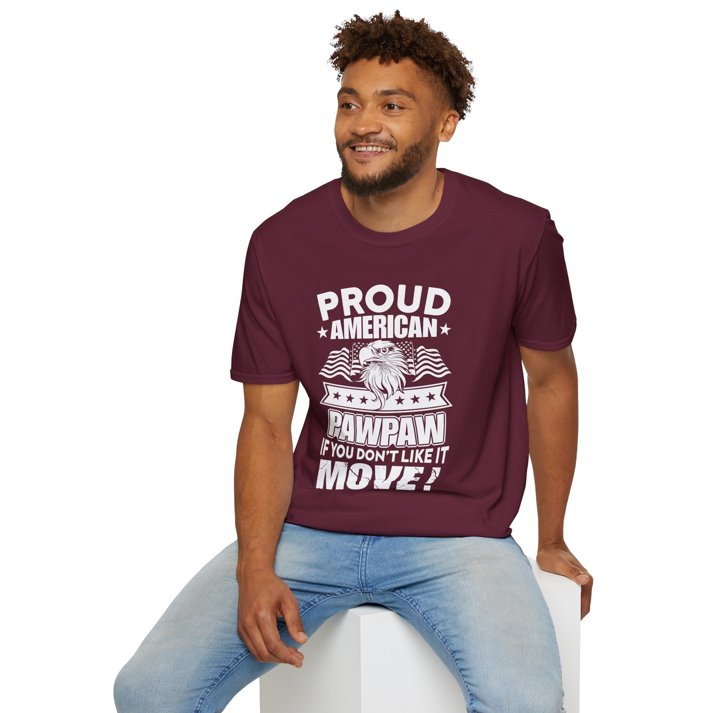 Proud American Pawpaw T-Shirt, Unisex Tee for Grandfather, Father's Day Gift, Casual Wear, Patriotic Shirt, Comfortable Tee - 13787