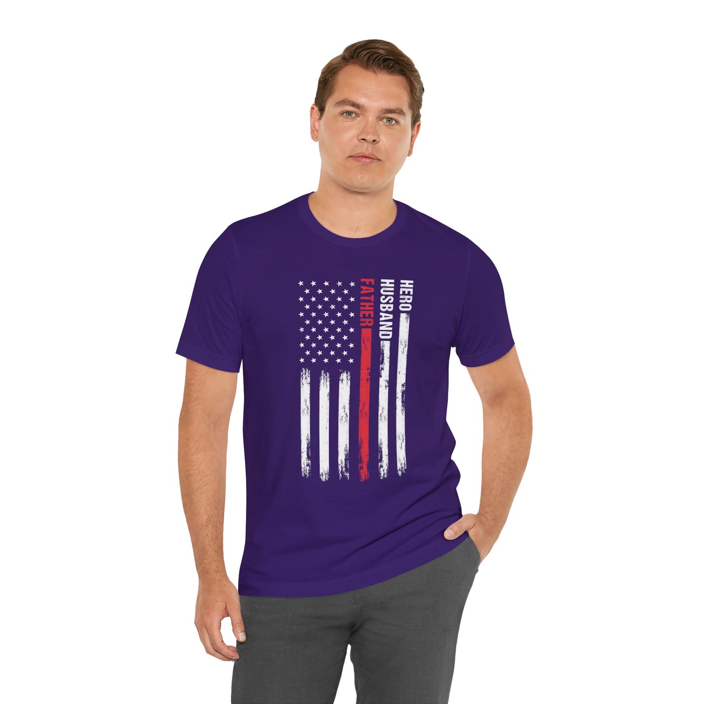 Hero, Husband, Father - Unisex Jersey Short Sleeve Tee - 13722
