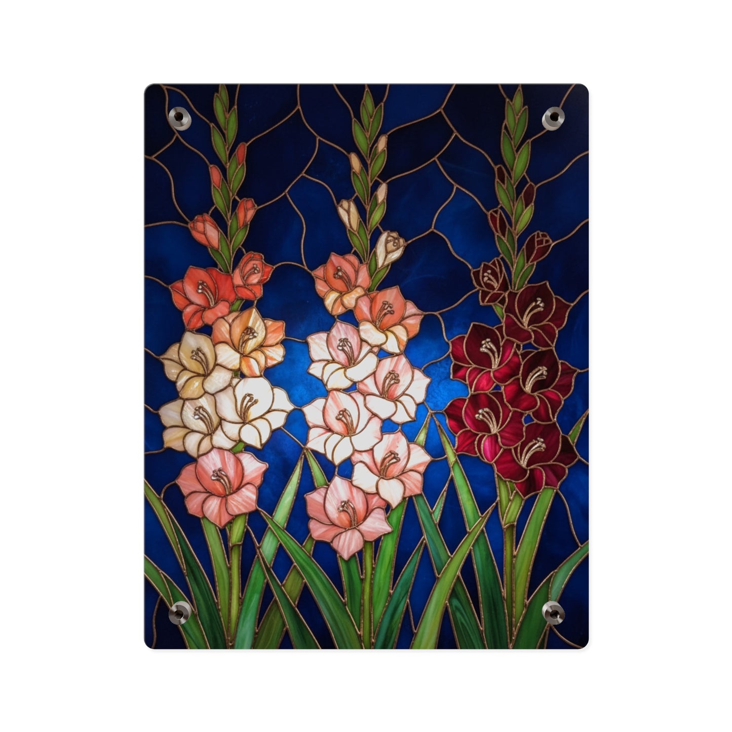 Gladiolus Floral Acrylic Wall Art Panel – Elegant Garden Blooms Home Decor - 14606