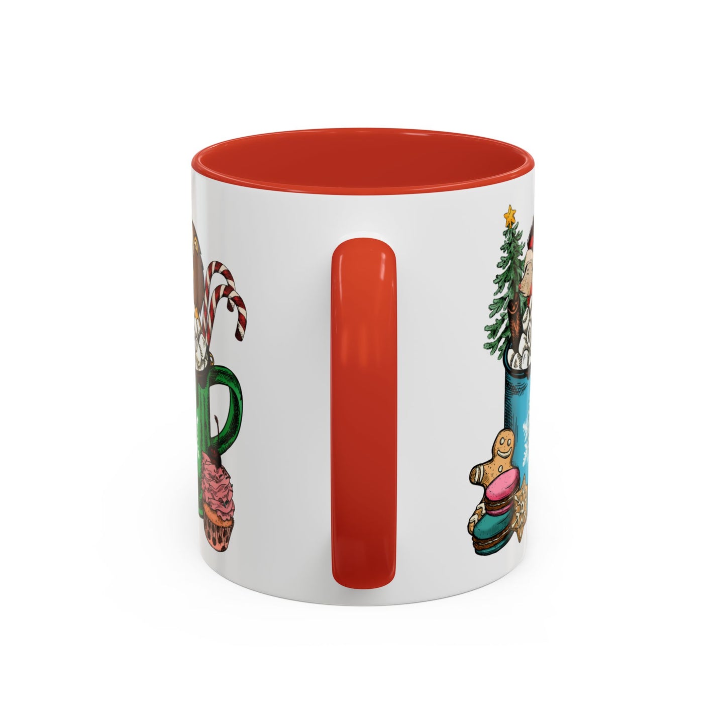 Christmas Marshmallow Mugs with Animals - Accent Coffee Mug (11, 15oz) - 10306