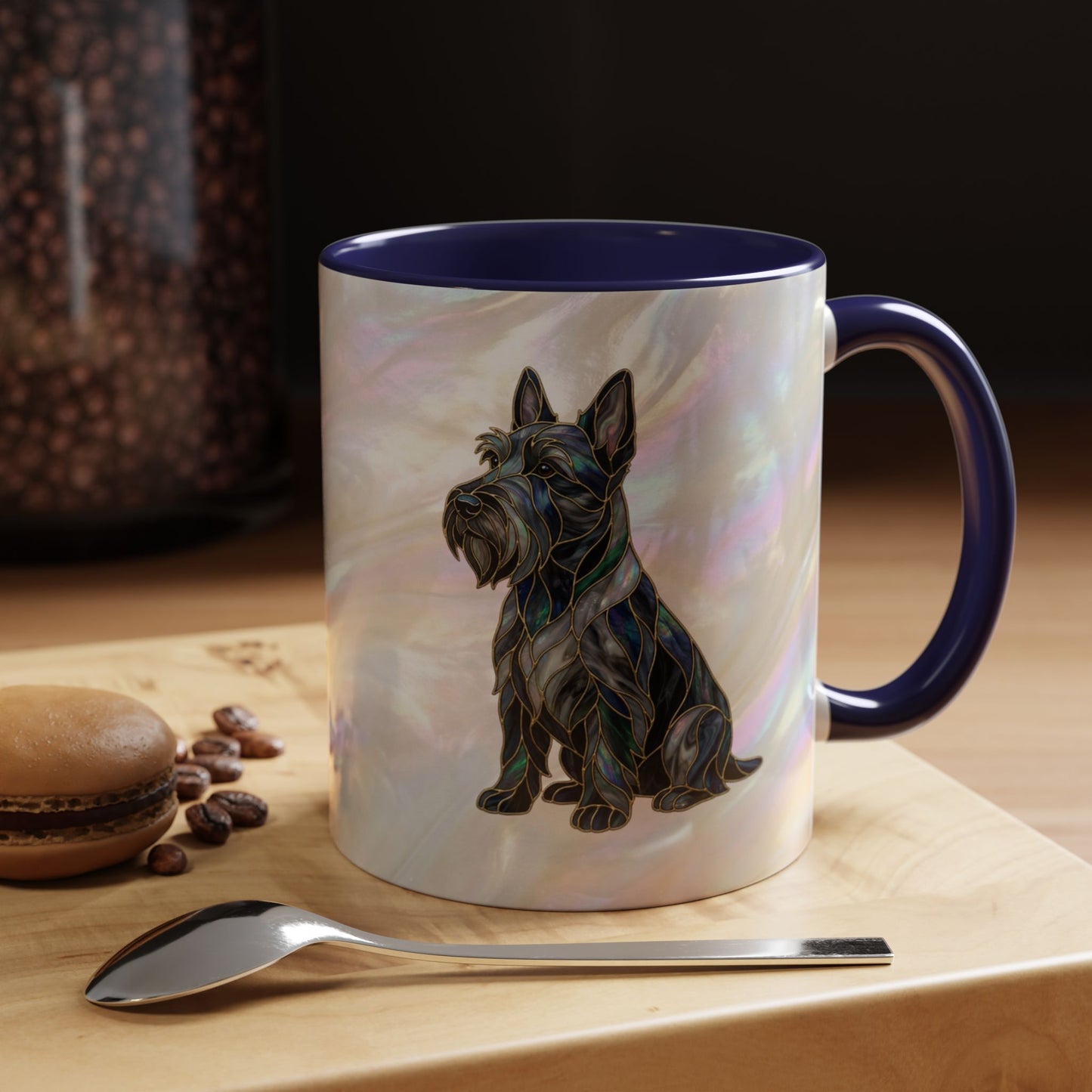 Scottish Terrier Accent Coffee Mug – Stained Glass Design 11/15oz - 14644