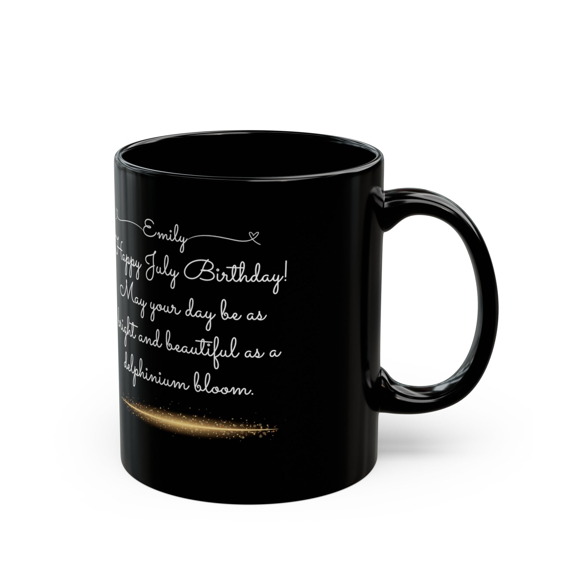 Happy Birthday - July Customized Ceramic Black Mug (11oz, 15oz)