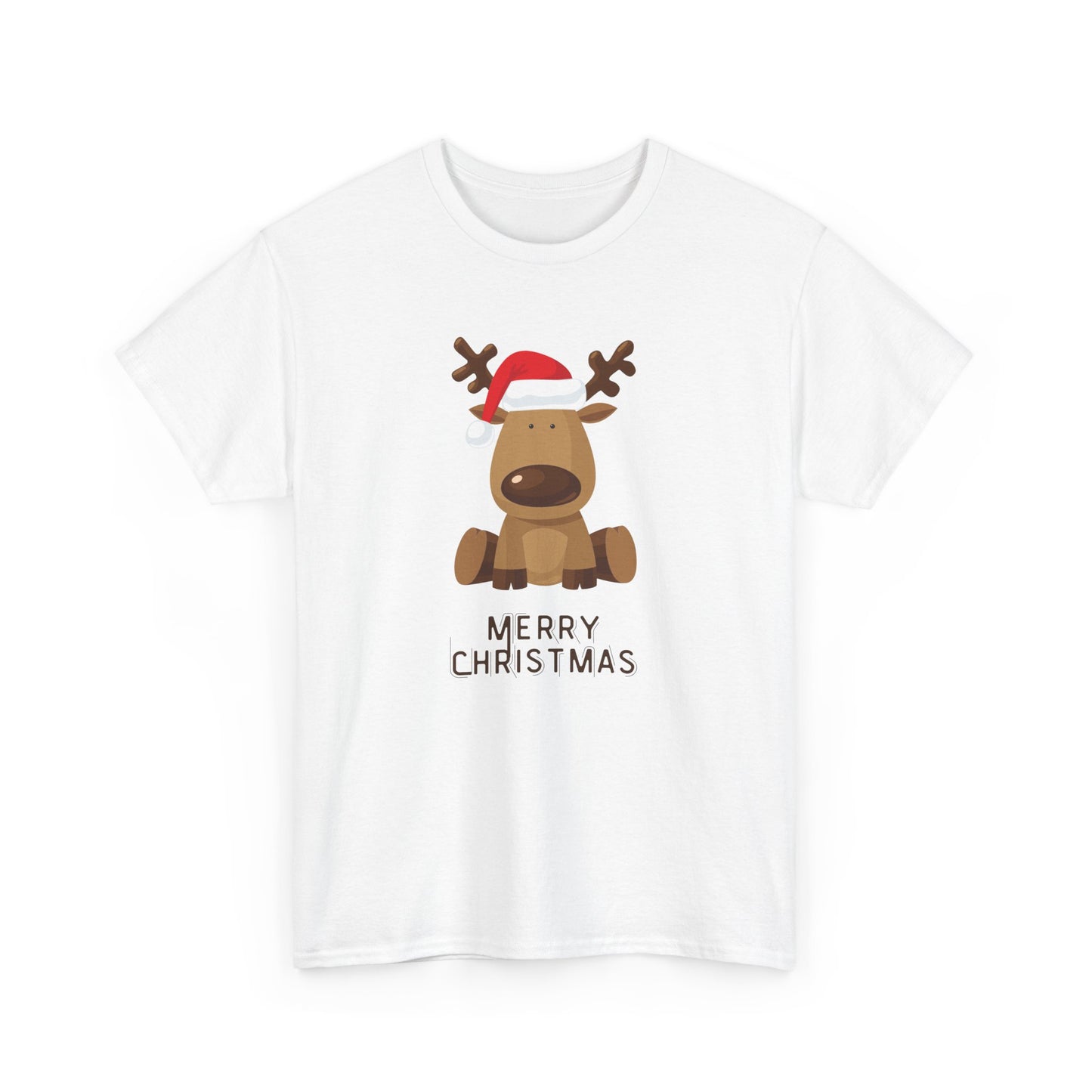 Reindeer: Merry Christmas - Unisex Heavy Cotton Tee