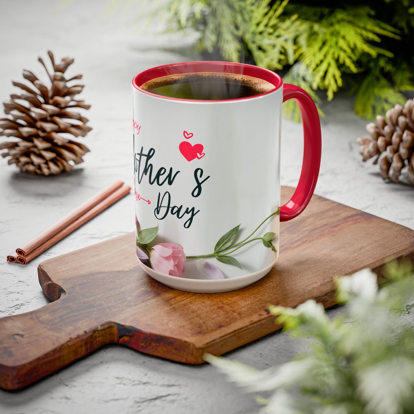 Happy Mother's Day Colorful Mug - Floral Design, Perfect Gift for Moms - 11815