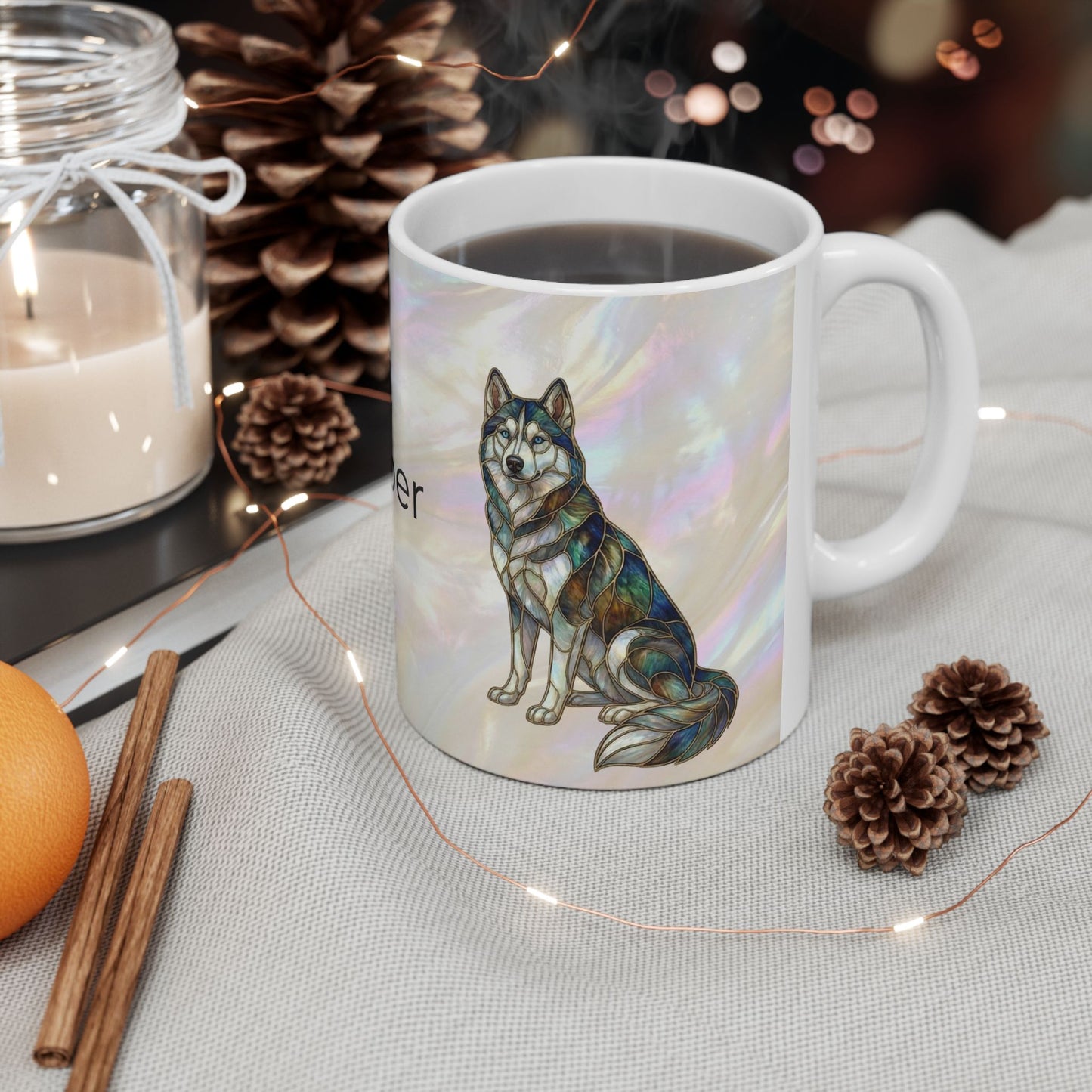 Personalized Husky Name Mug — Custom 'Cooper' Ceramic Coffee Cup (11oz/15oz) - 14524