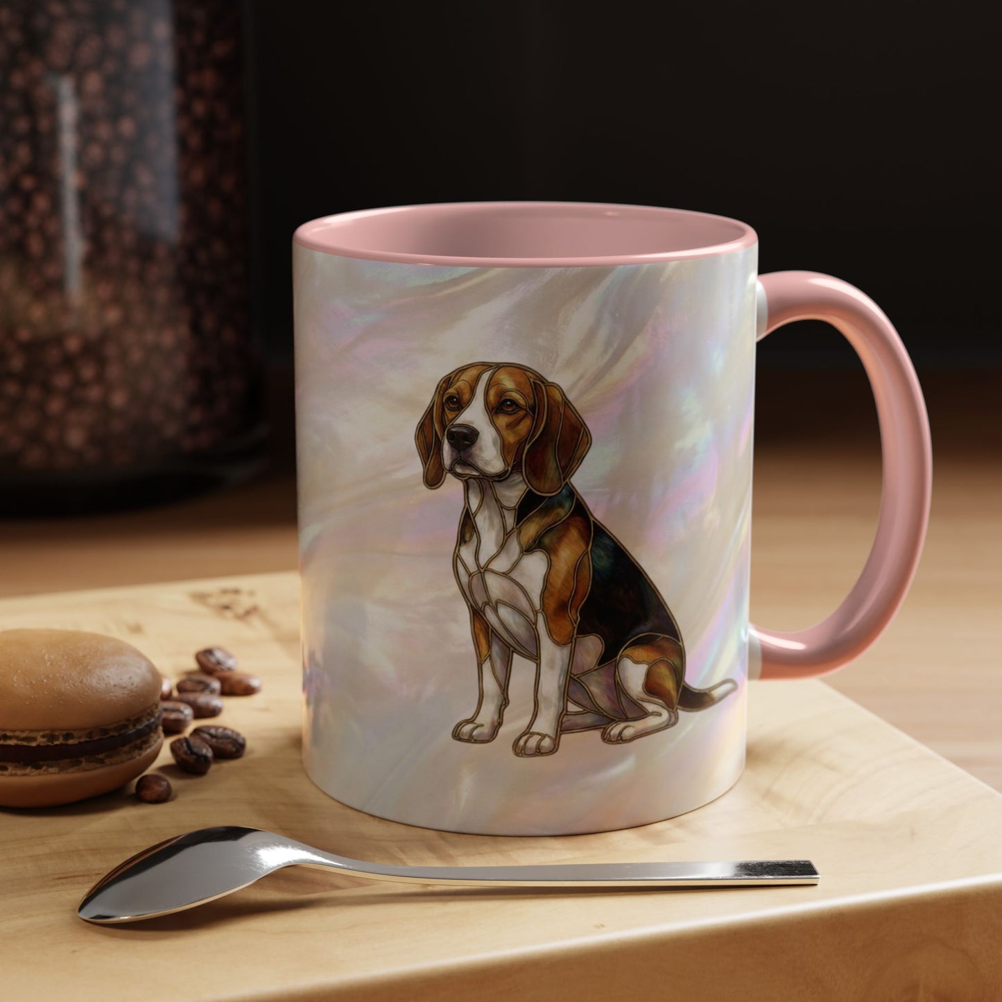 Beagle Accent Coffee Mug — Stained Glass Design (11/15oz) - 14615