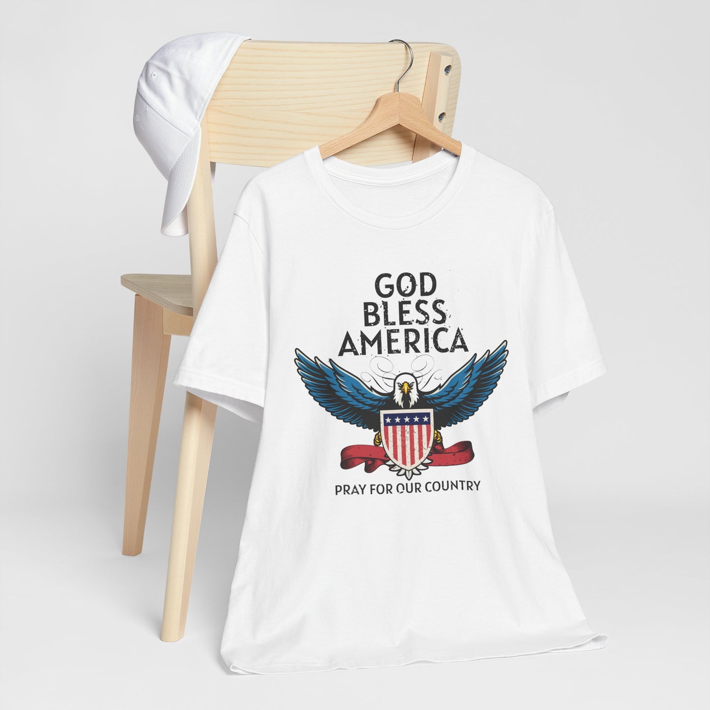 God Bless America Unisex Tee | Patriotic Shirt, American Eagle Design, Casual Wear, Independence Day, Gifts for Veterans - 13786