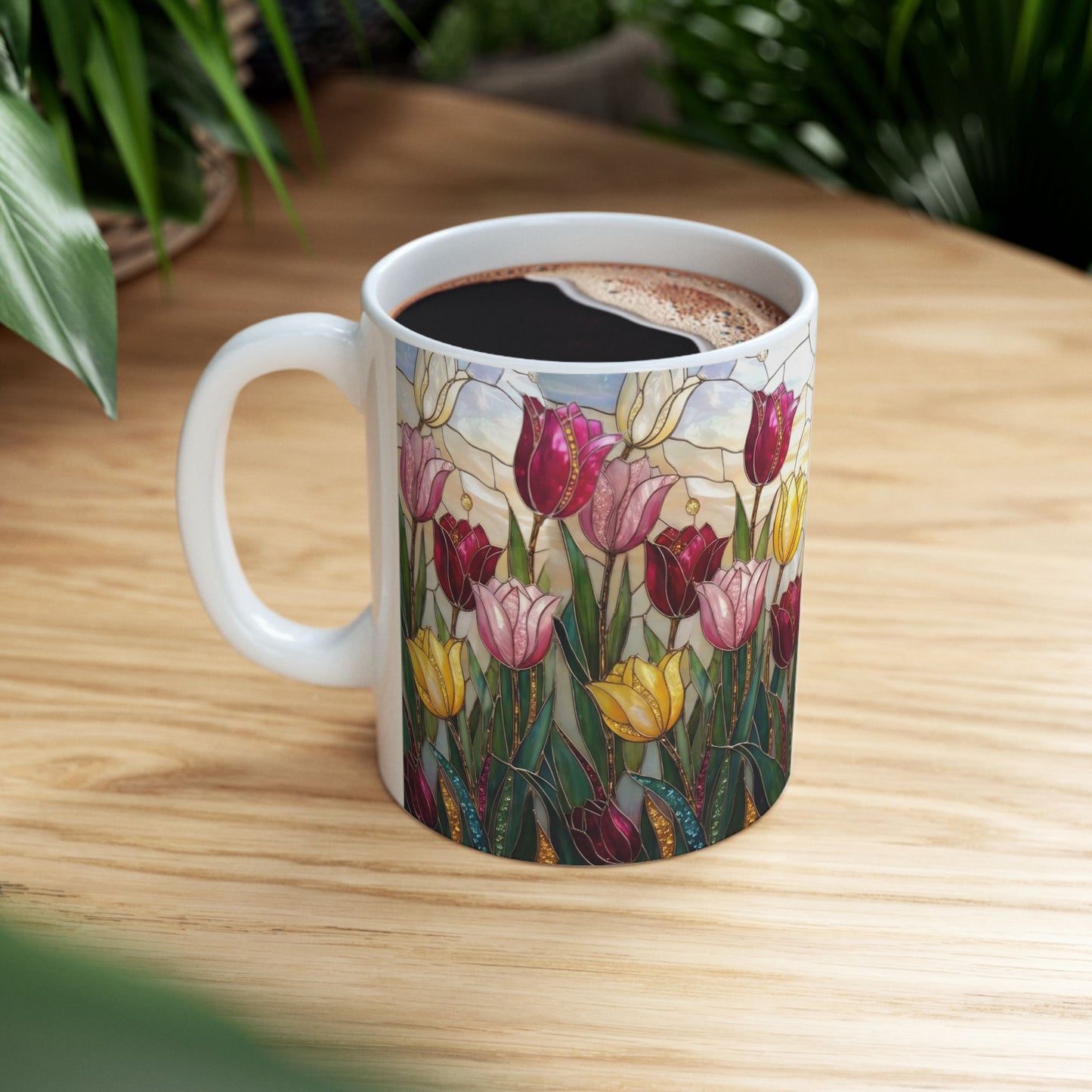 Stained Glass Tulip Ceramic Mug (11oz & 15oz) - 14517