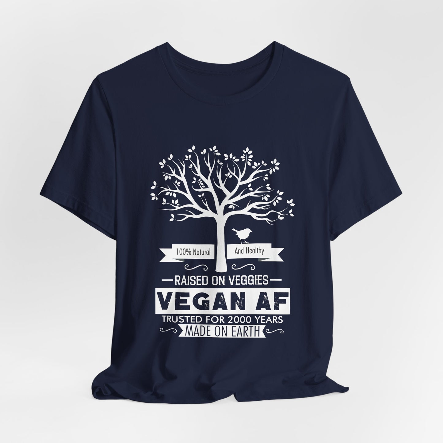 Vegan: 100% Natural And Healthy, Raised By Veggies - Unisex Jersey Short Sleeve Tee - 12396