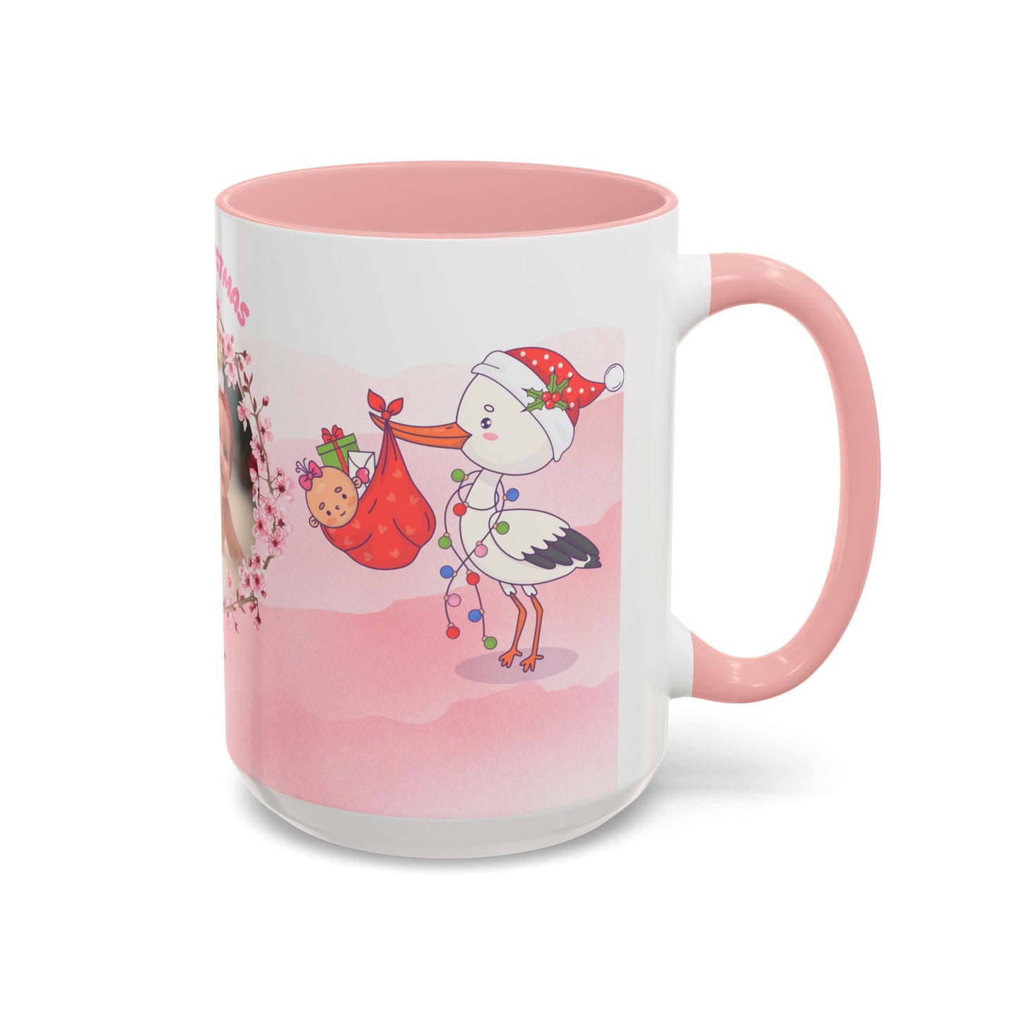 First Christmas, Baby Girl, Customizable - Accent Coffee Mug (11, 15oz) - 10074