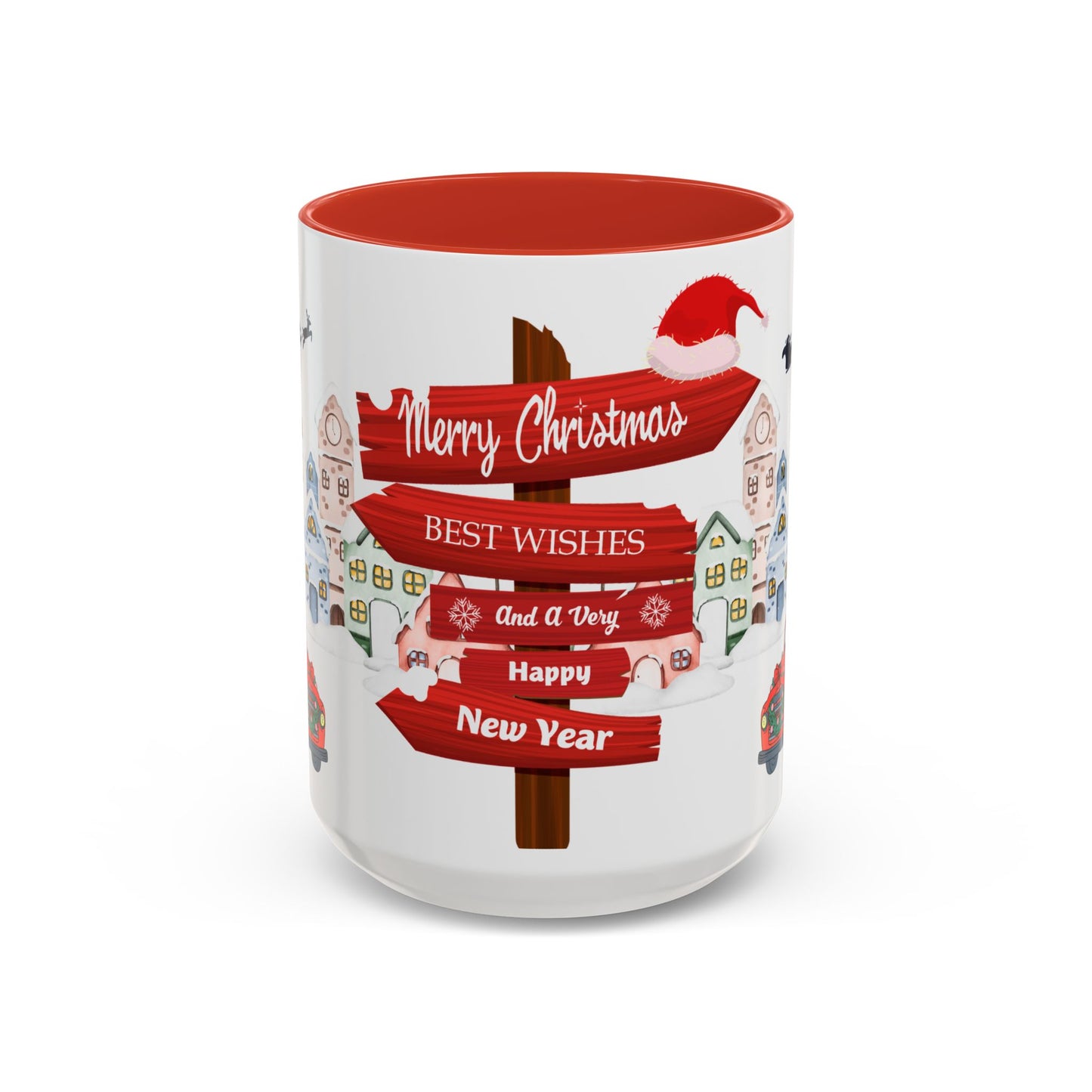 Merry Christmas - Accent Coffee Mug (11, 15oz)