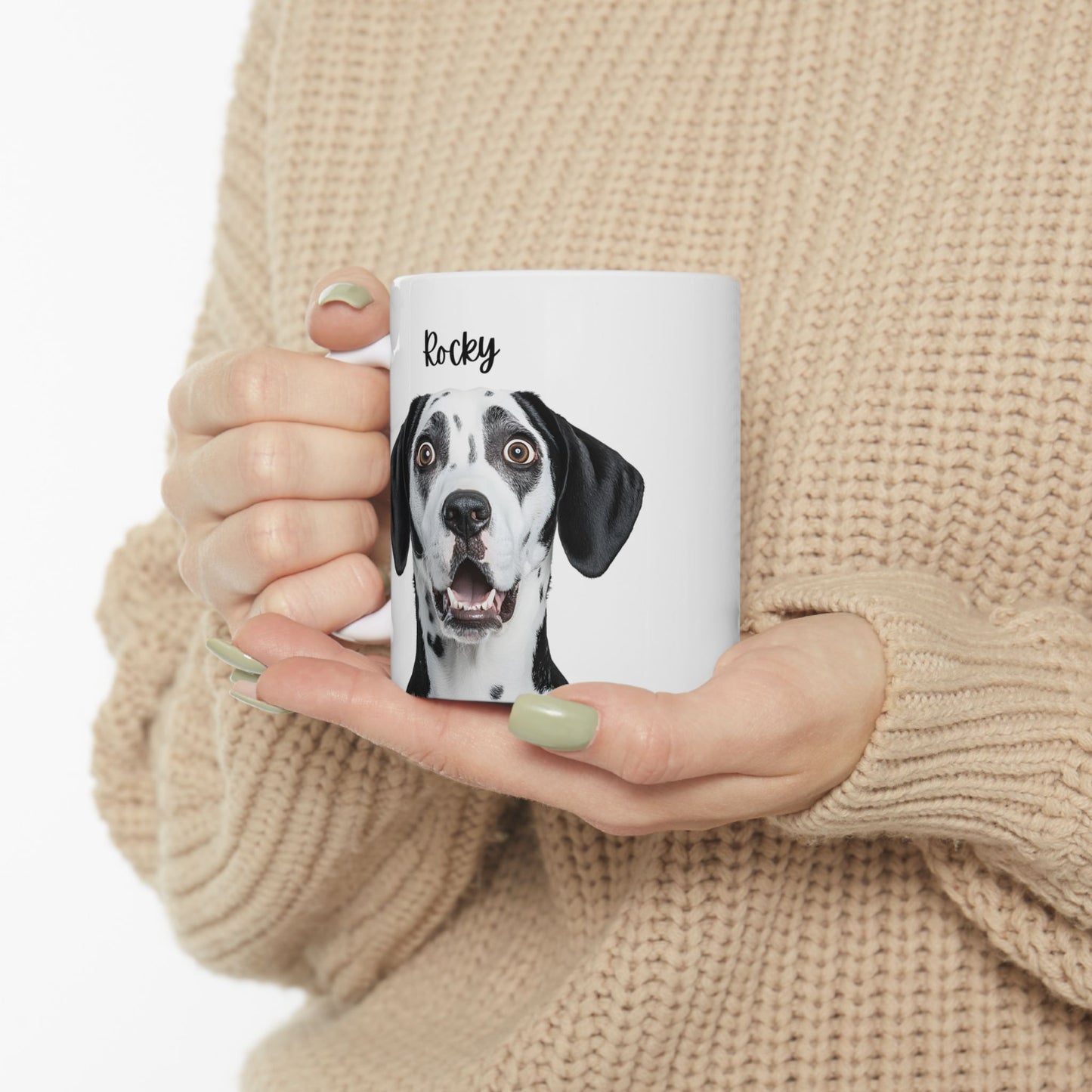 Personalized  Dog Ceramic Mug | Pet Lover Gift, Unique Coffee Cup, Dog Mom Mug, Customizable Pet Mug - 14158