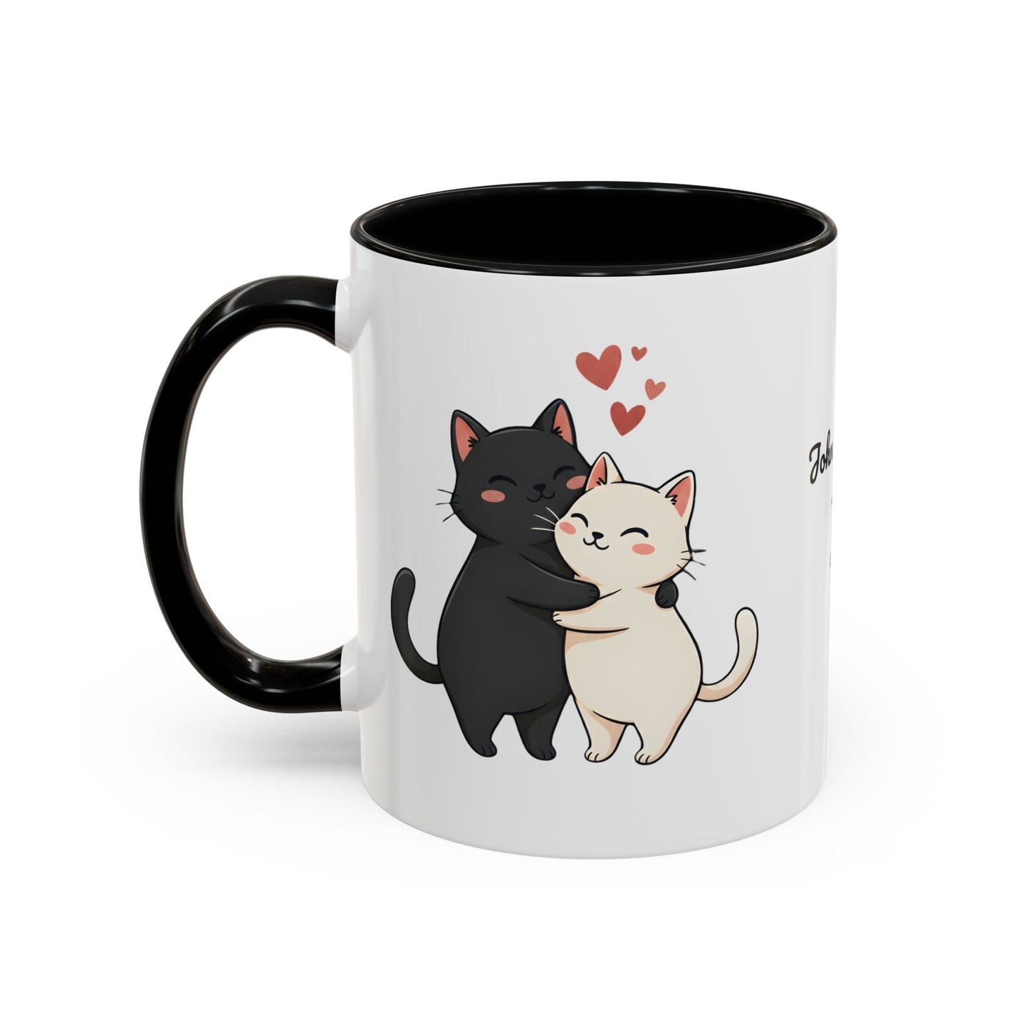 Cute Cats Personalized Mug — Custom Names & Established Date | Couple Valentine Gift (11oz / 15oz) - 14752