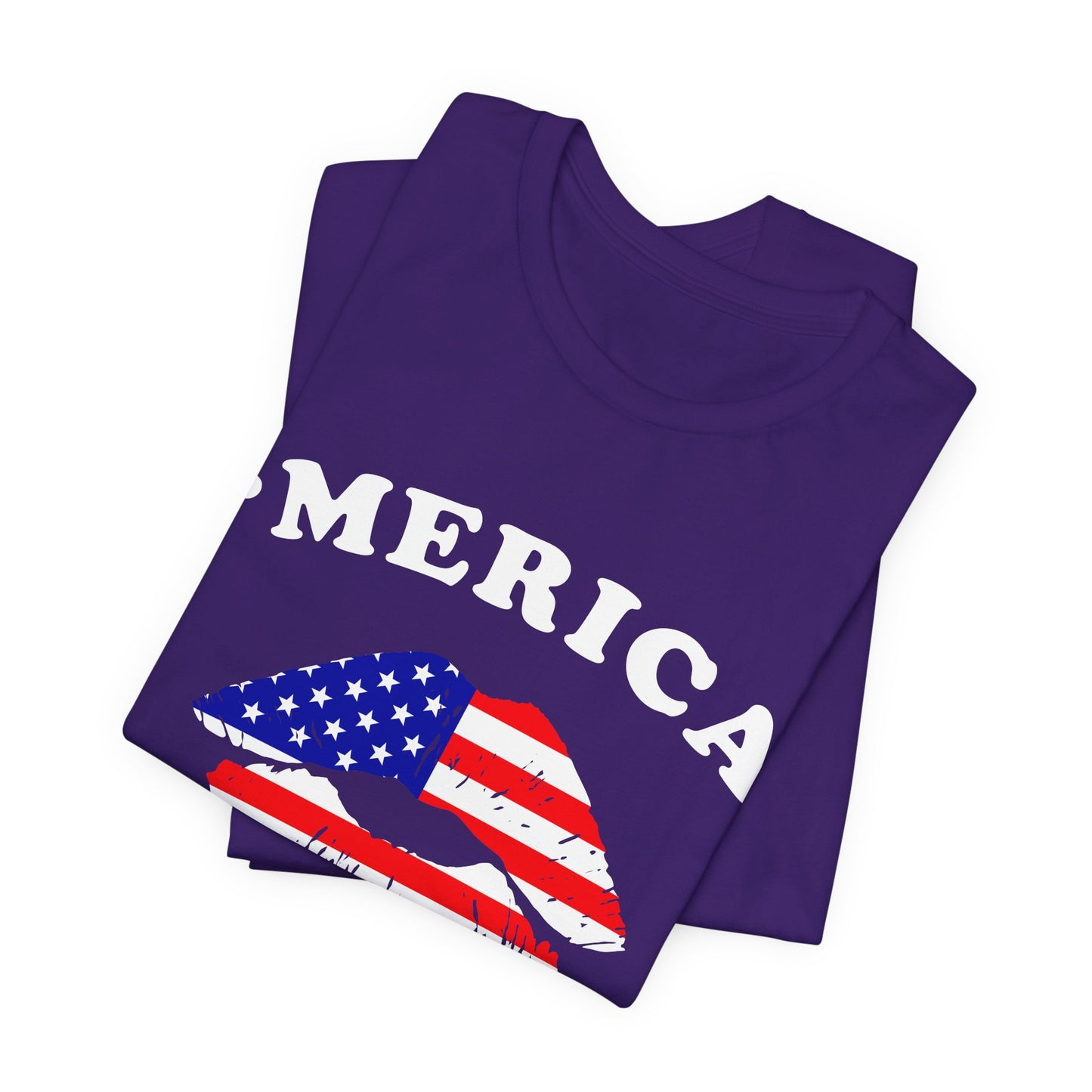 'Merica Unisex Jersey Tee, Patriotic Short Sleeve Shirt, USA Flag Design, Independence Day Apparel, Festival Wear, Summer Casual - 13519
