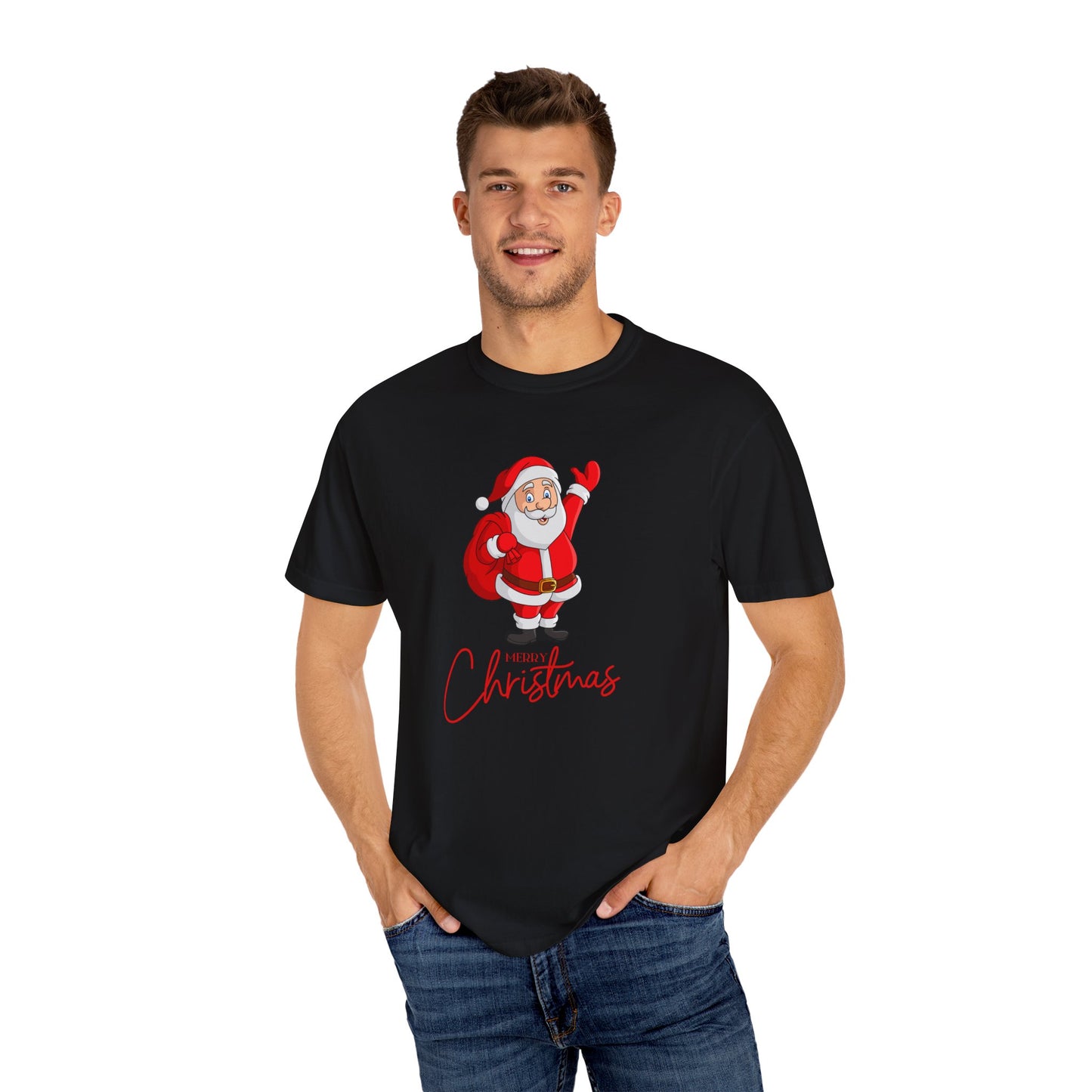 Santa: Merry Christmas - Unisex Garment-Dyed T-shirt