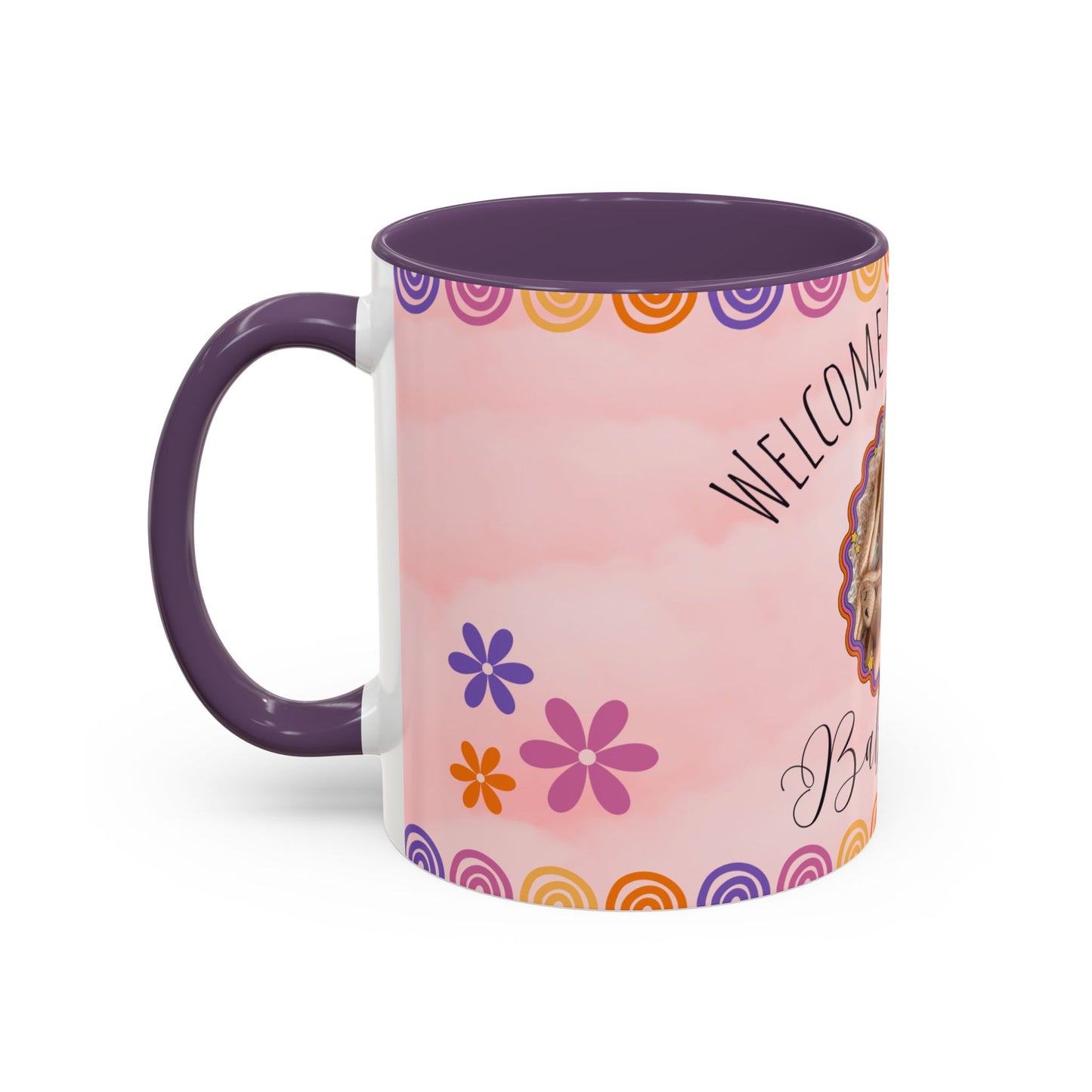 Welcome to the World, Baby Girl, Photo Customizable - Accent Coffee Mug (11, 15oz) - 11074