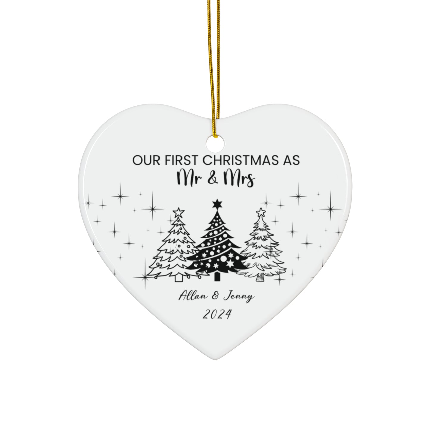 Our First Christmas As Mr & Mrs - Ceramic Ornament, 4 Shapes - 10117