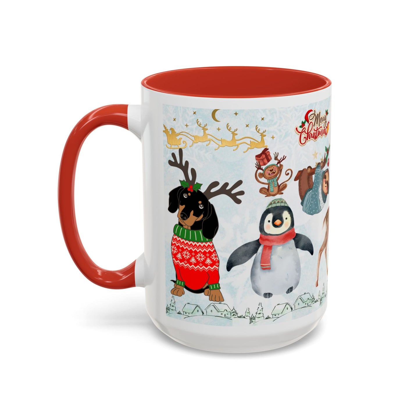 Merry Christmas, Animals - Accent Coffee Mug (11, 15oz)