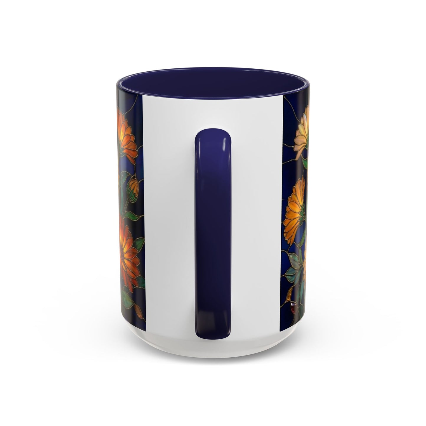 Calendula Accent Coffee Mug — Stained Glass Design (11/15oz) - 14549