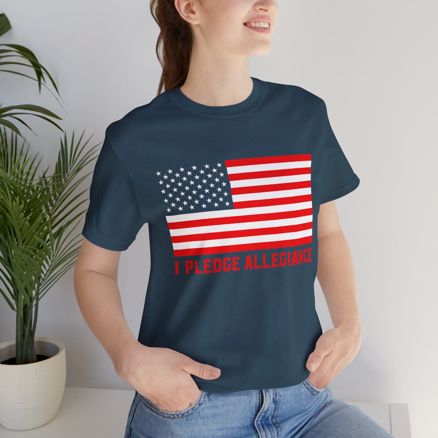 Patriotic Pledge Tee, Unisex T-Shirt for Celebrating Freedom, Independence Day Shirt Gift for Patriots - 13697